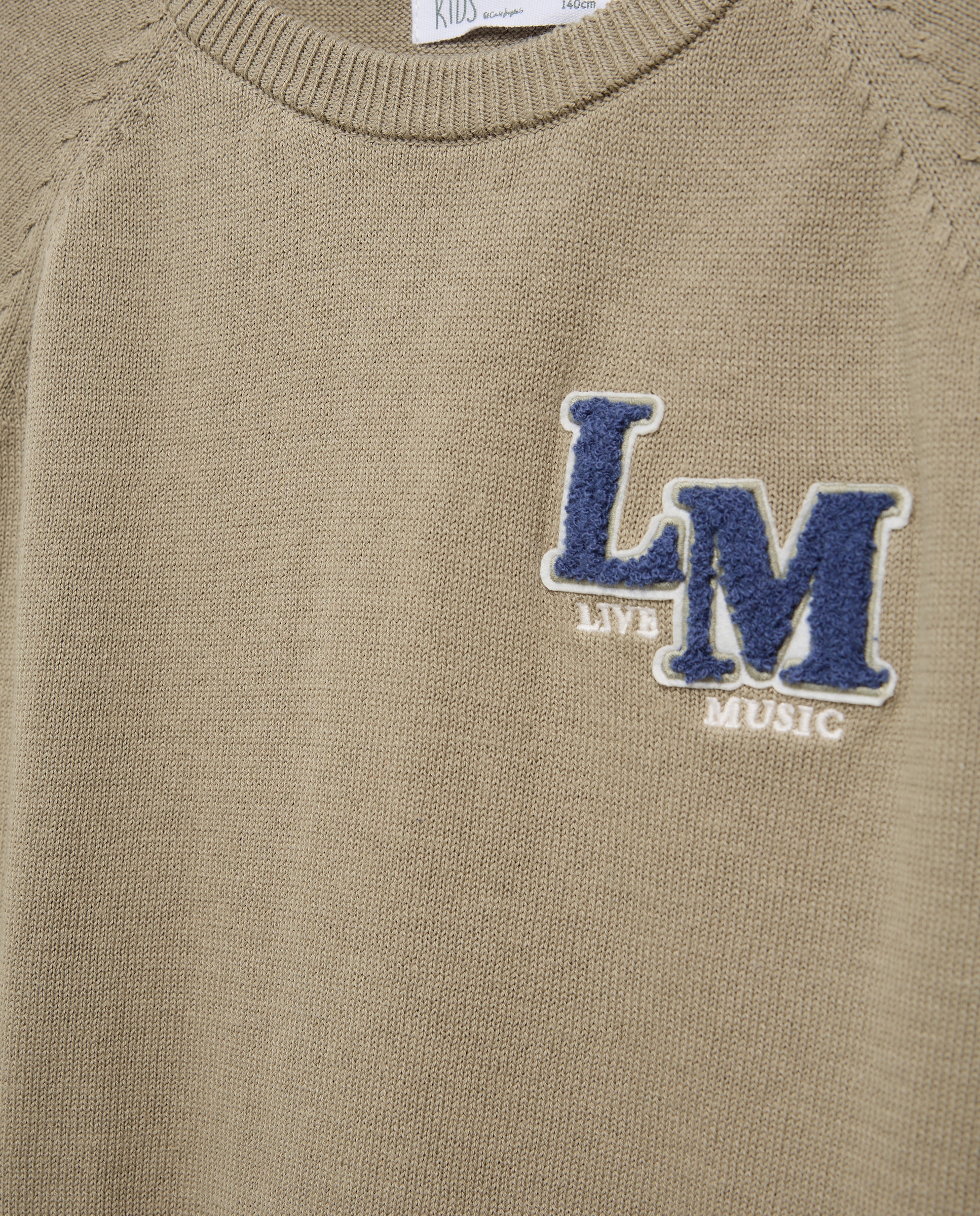 Camisola de Malha com Letra e Emblema Verde-5