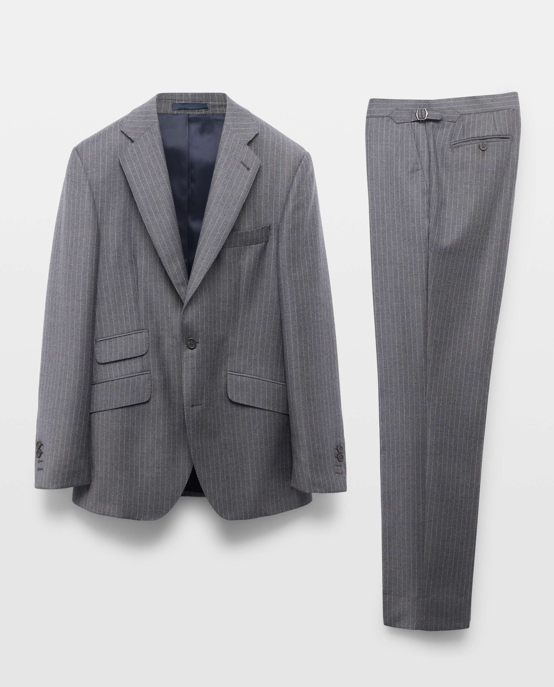 Fato com Risca Diplomática Cinzento-7