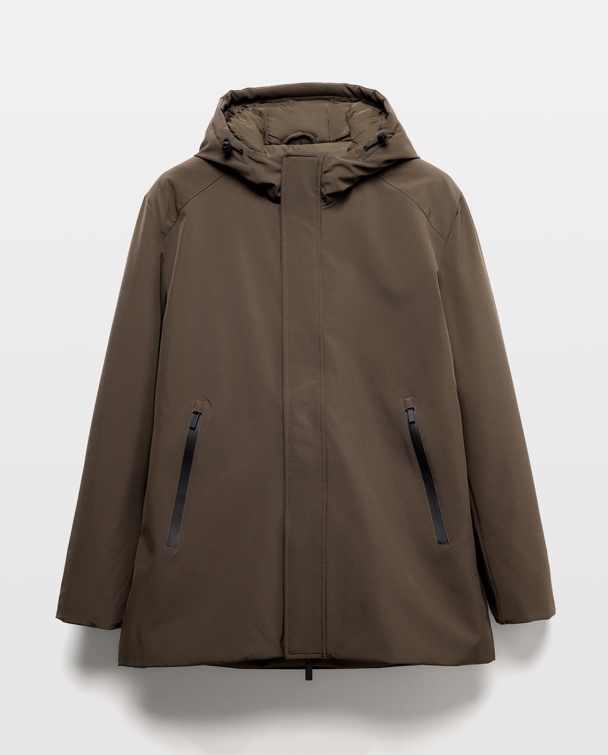 Parka Comprida Comfortech com Capuz Fixo Verde-5