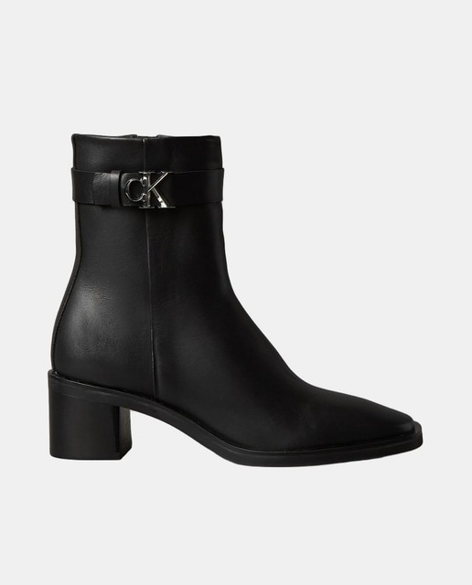 Imagen 0 de Botines de mujer en piel con tacón bloque.