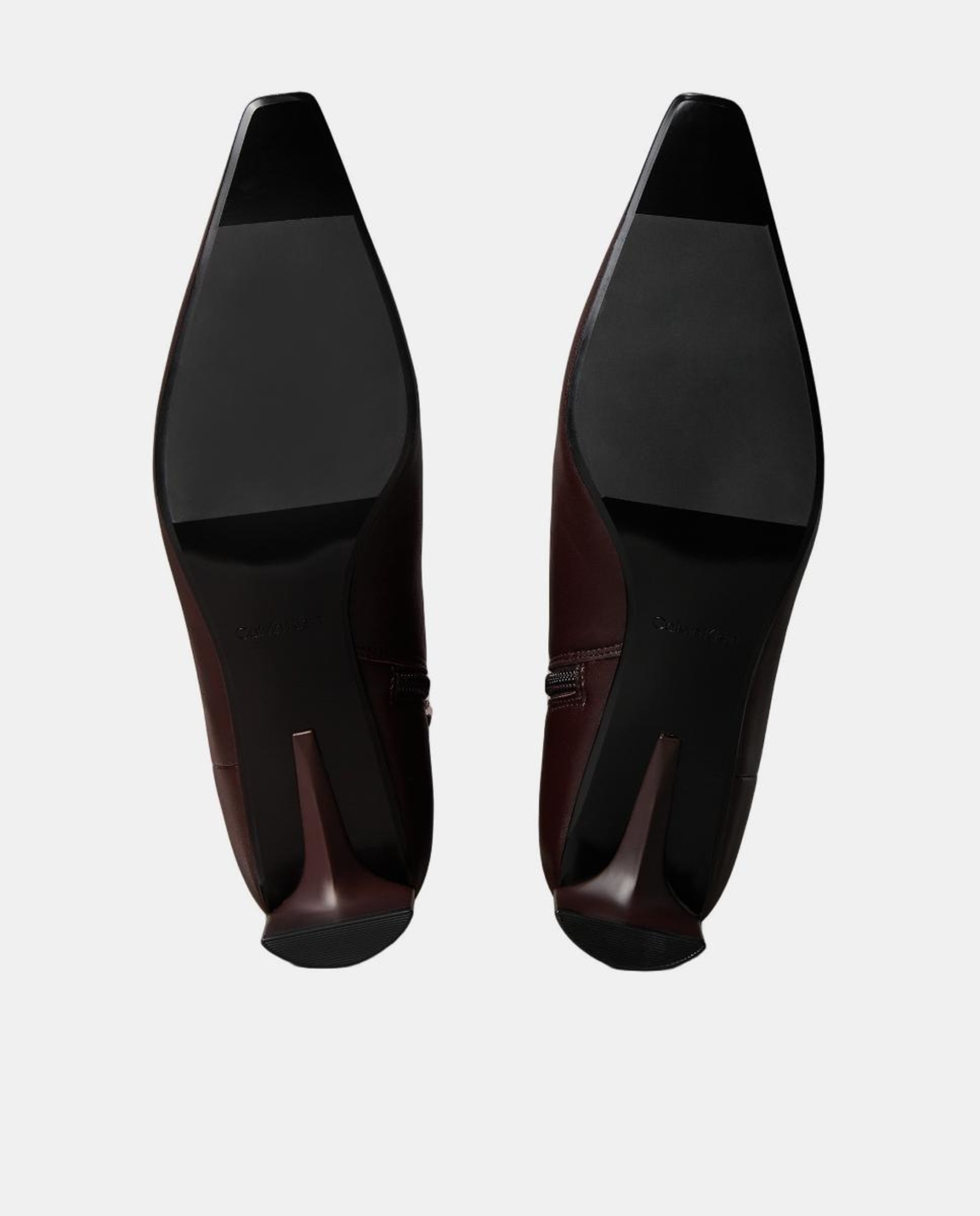 Botins em Pele com Salto Baixo Vermelho/Grená-6