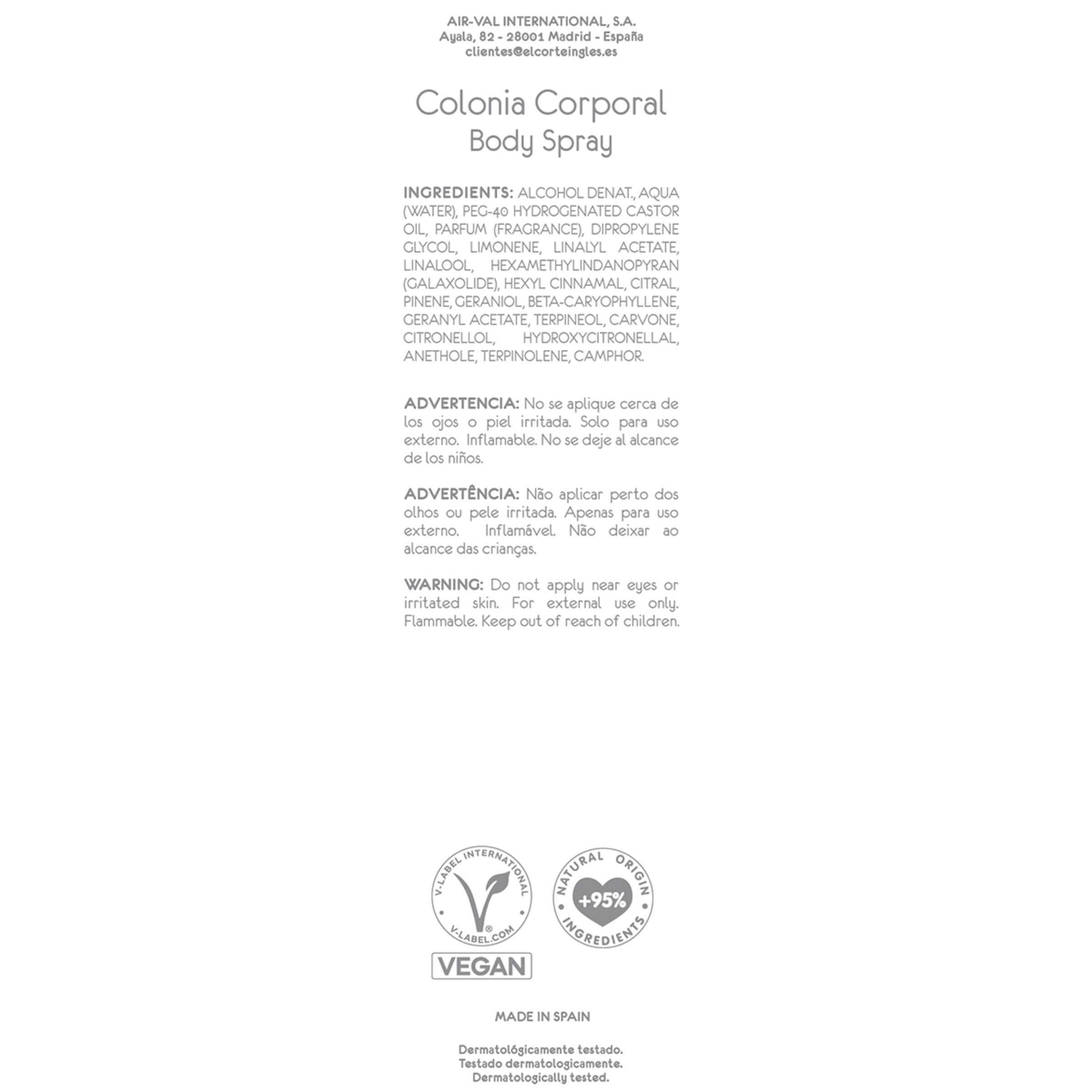 Colónia Corporal Dulces Spray (100 ml.) 2