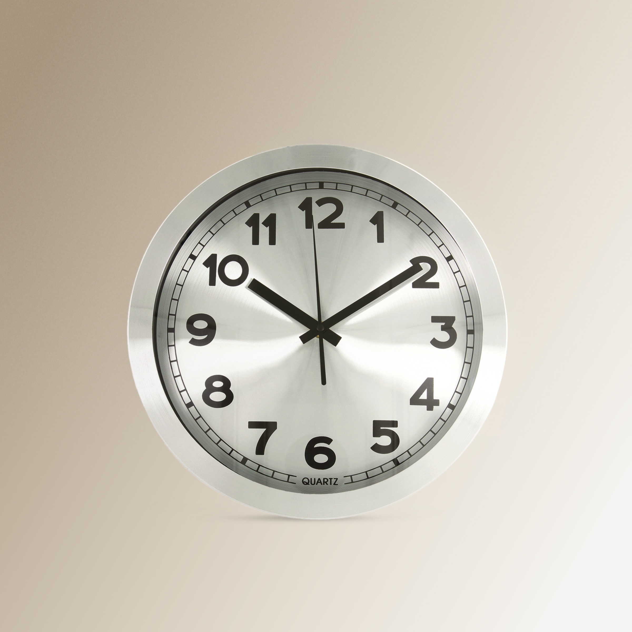 Reloj de pared plateado con fondo plata Dublín El Corte Inglés