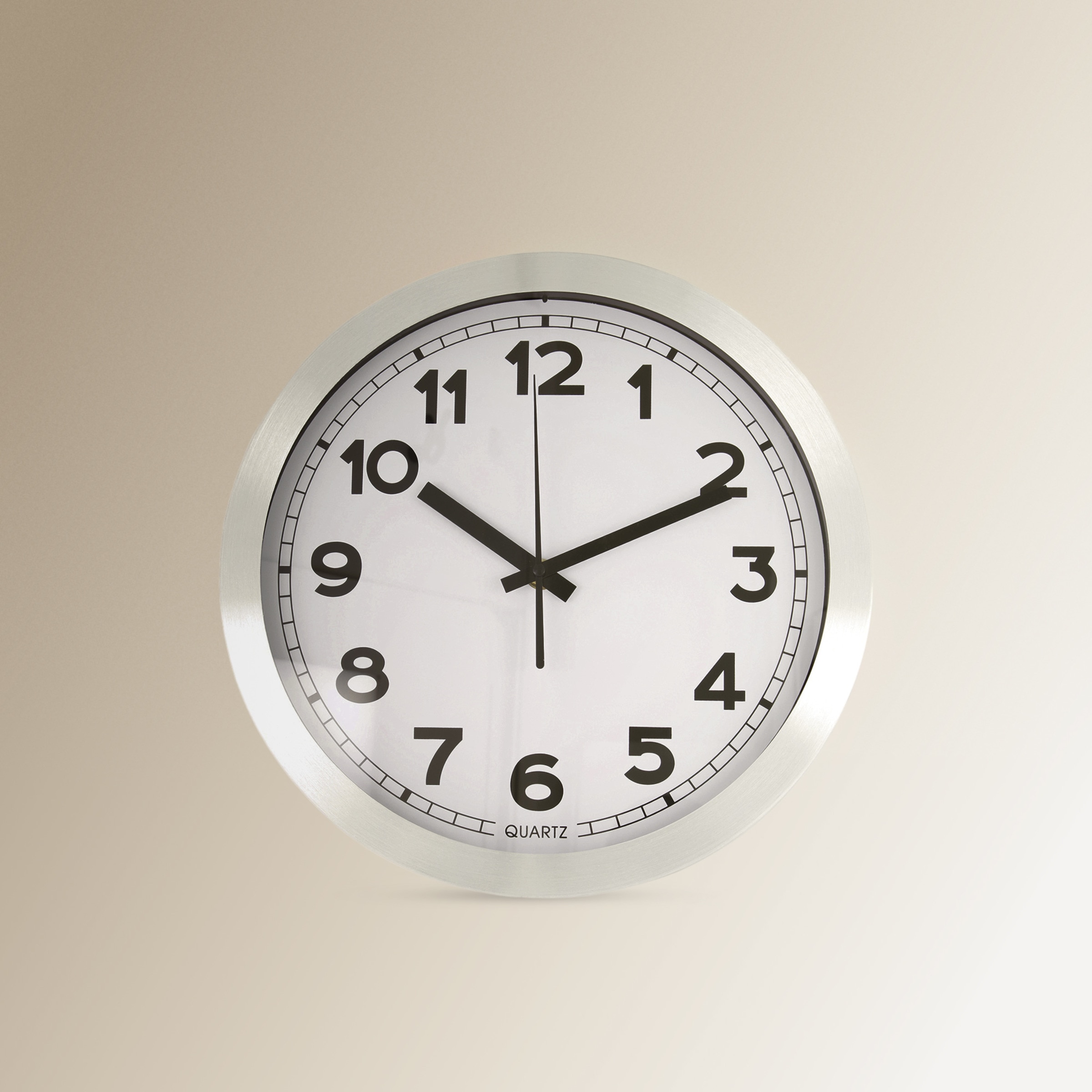 Relógio de Parede com Fundo Praga - Prateado/Branco Branco-1