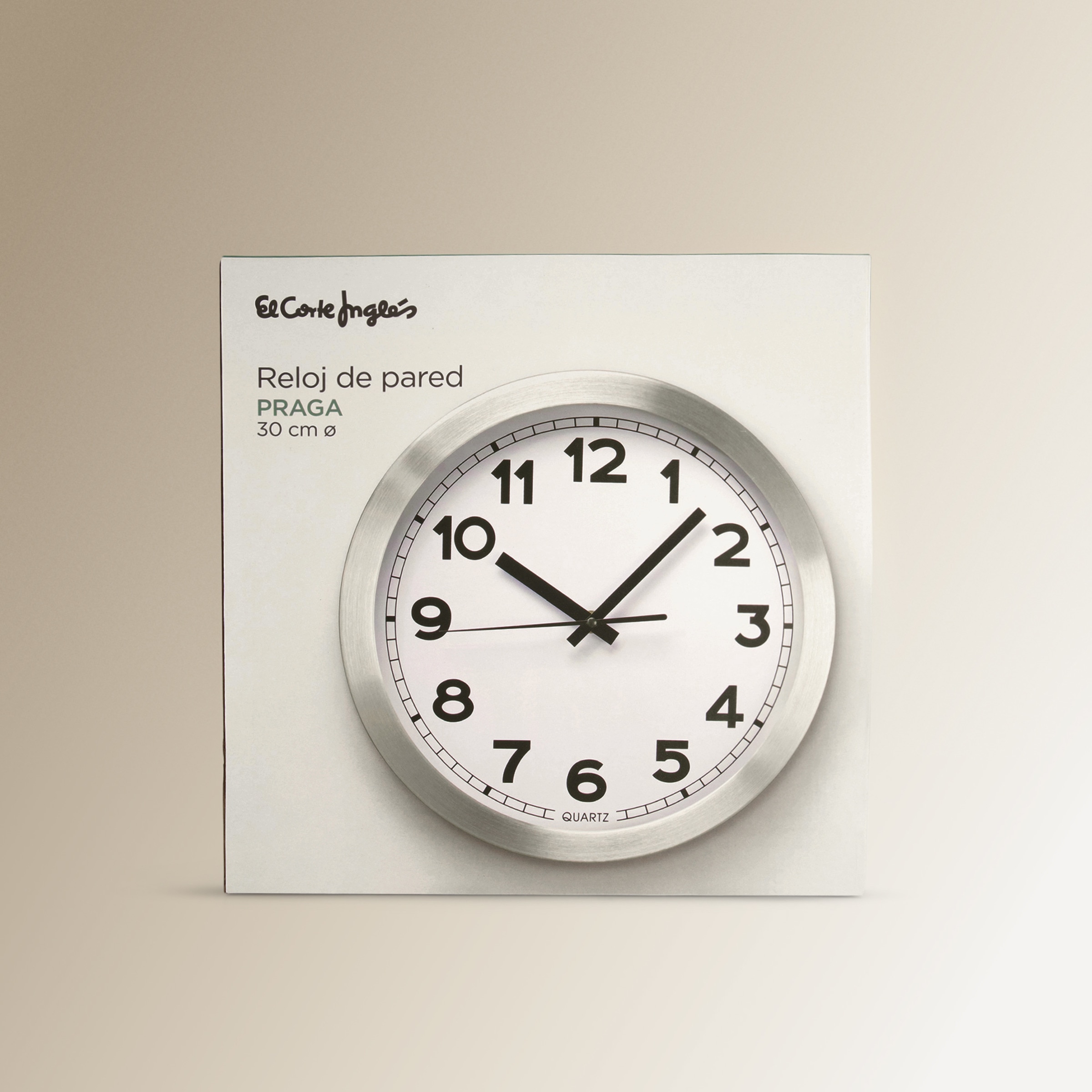 Relógio de Parede com Fundo Praga - Prateado/Branco Branco-4