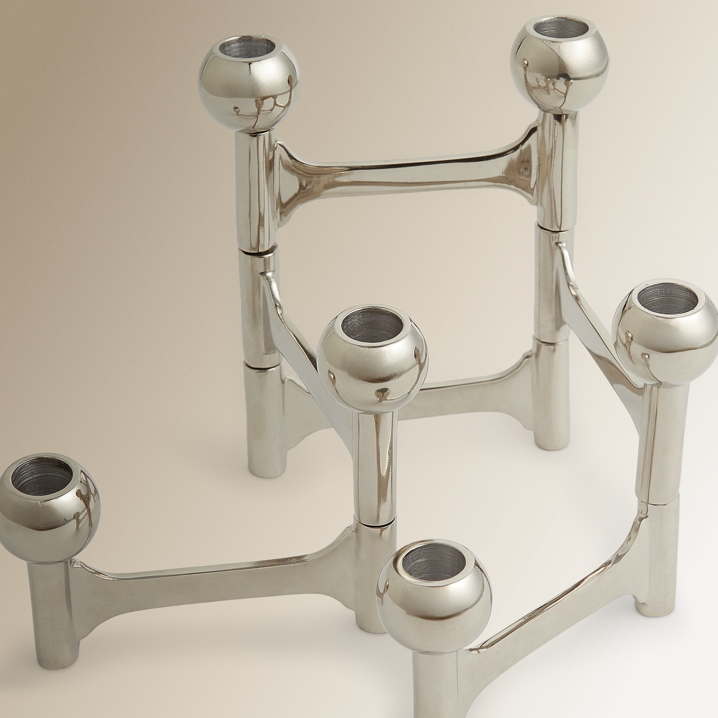 Castiçal de 6 Velas Comilla Prata-4