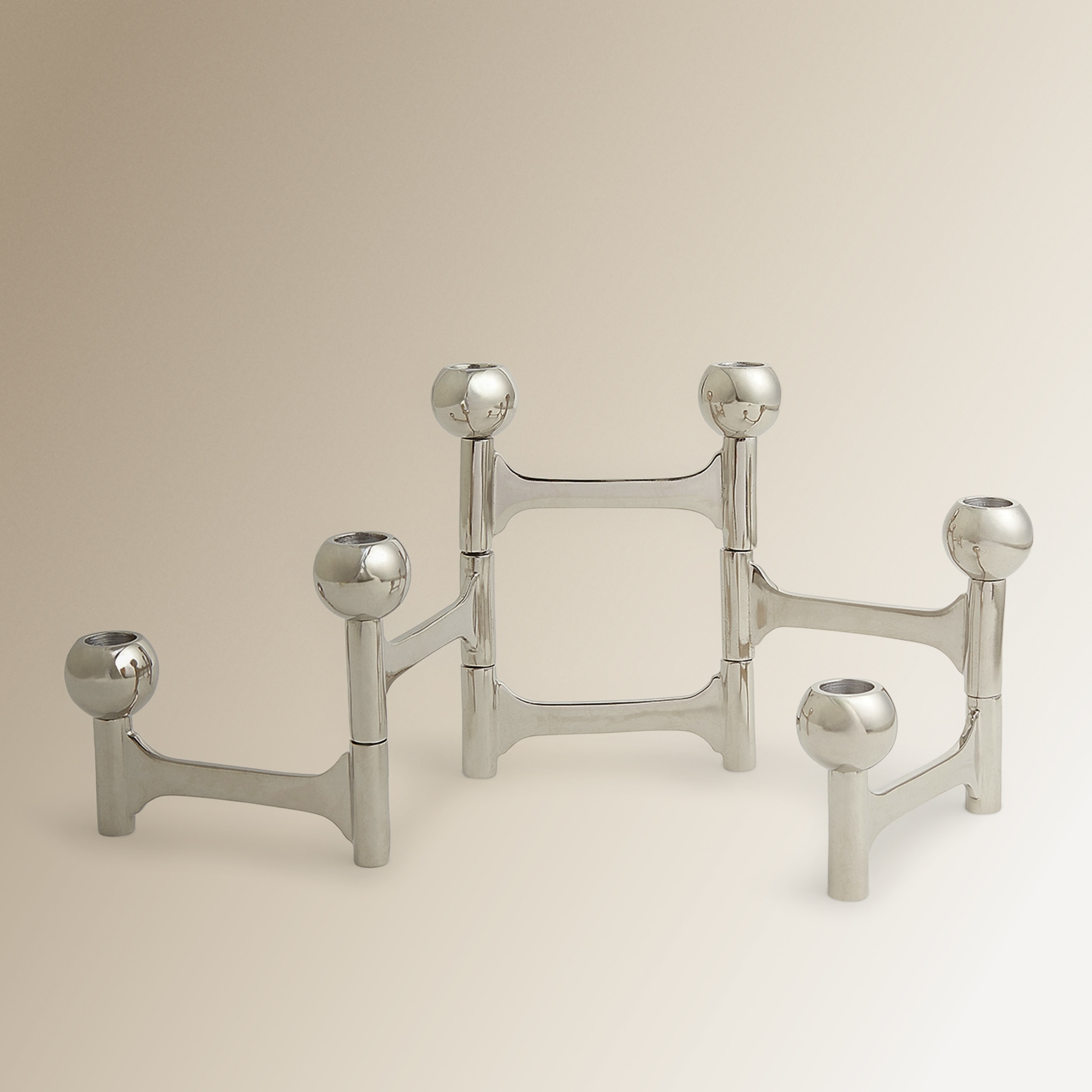 Castiçal de 6 Velas Comilla Prata-3