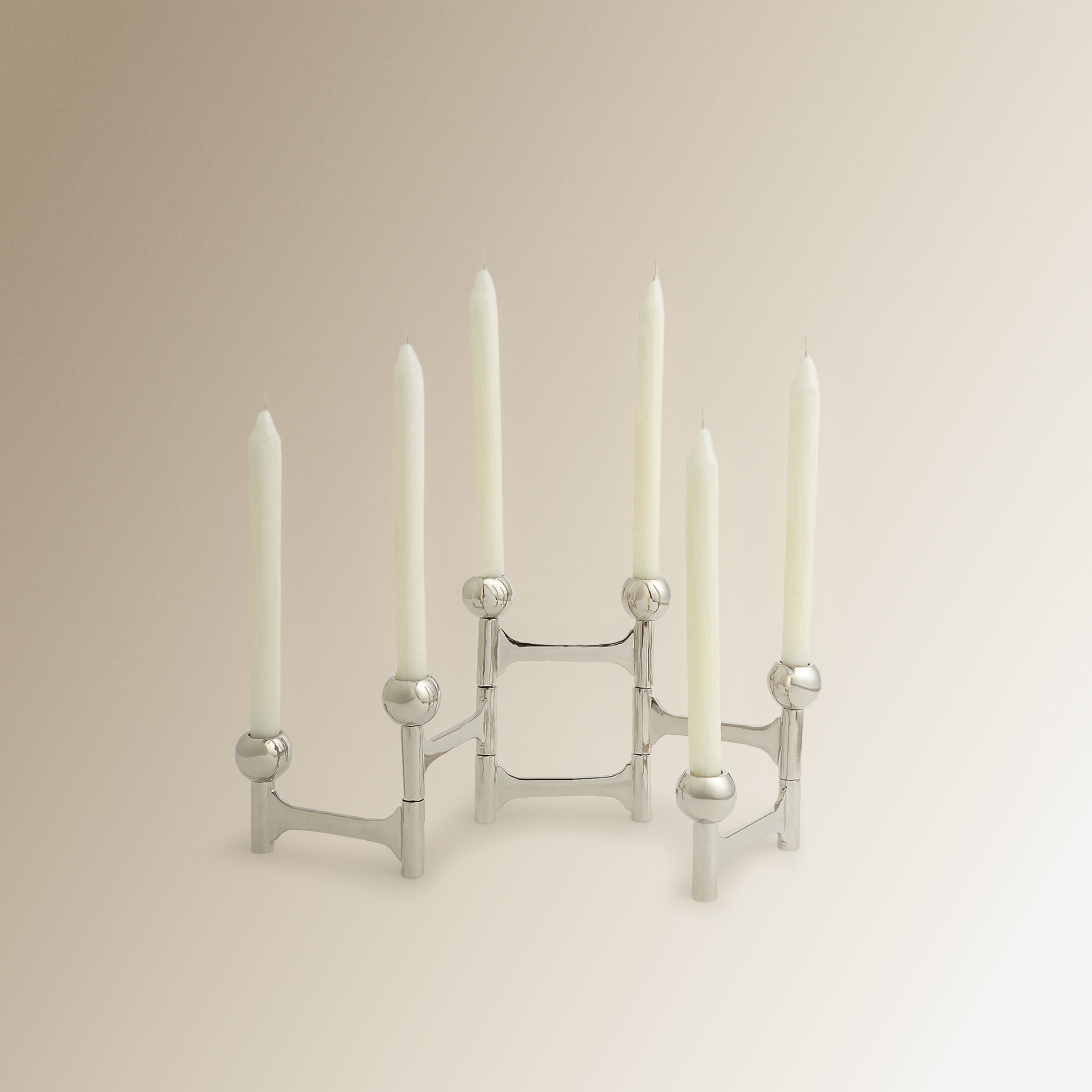 Castiçal de 6 Velas Comilla Prata-2