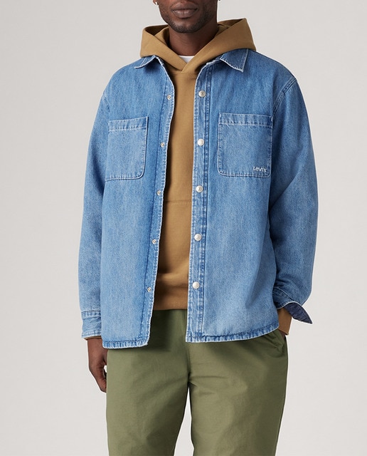 Imagen 0 de Cazadora vaquera de hombre de algodón tipo sobrecamisa