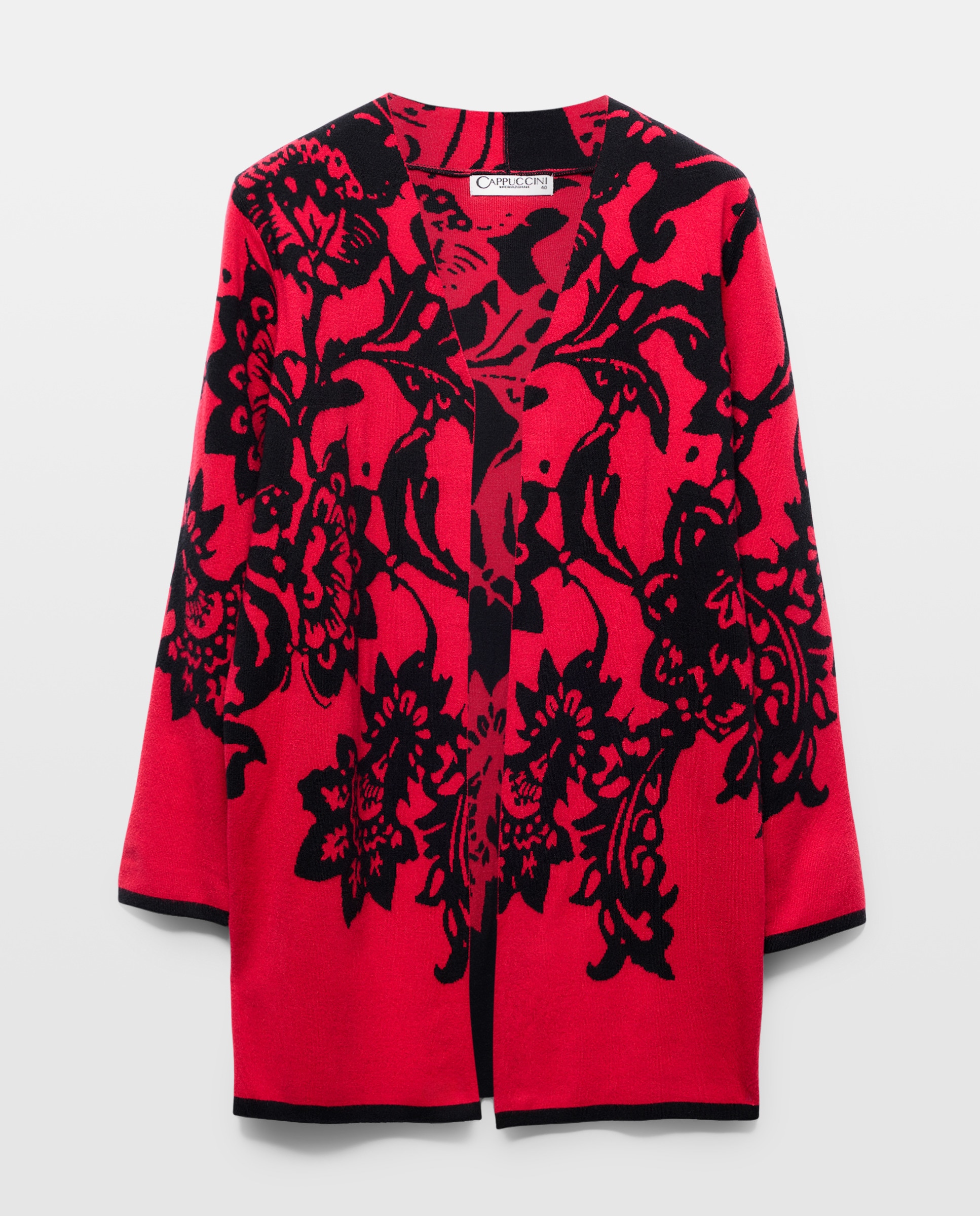 Casaco liso com manga comprida Vermelho-1