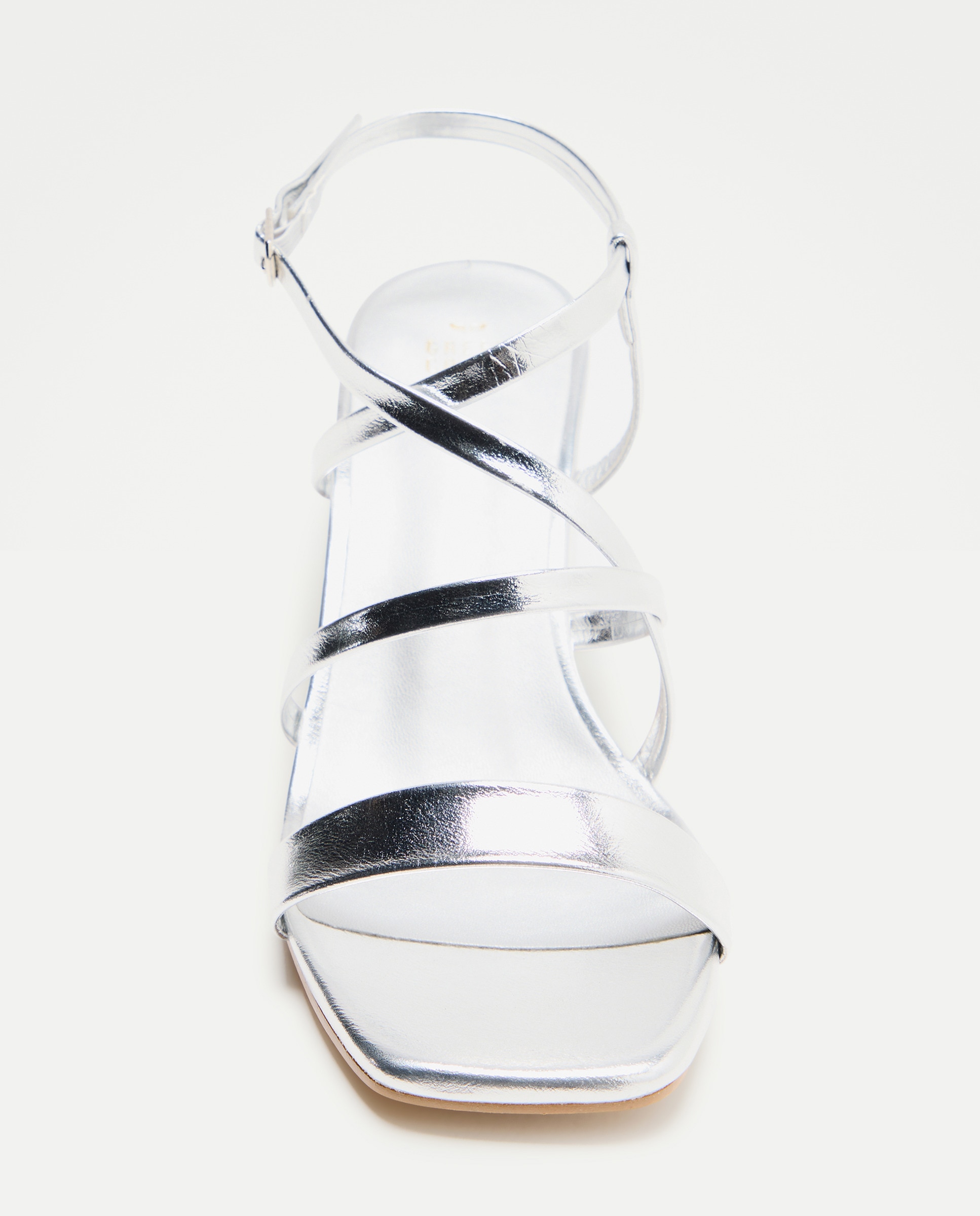 Sandálias de Tacão Médio Prata-4