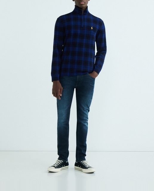 Imagen 0 de Jersey de hombre de algodón con media cremallera