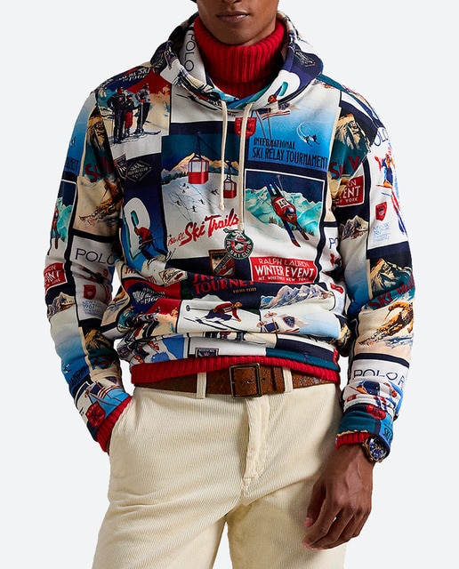 Imagen 0 de Sudadera de hombre vintage estampada con capucha