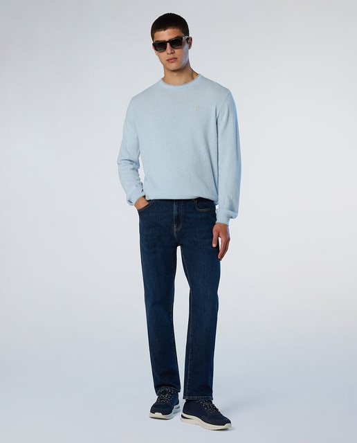 Imagem 0 de Jeans de 5 Bolsos Straight Fit de Ganga Reciclada com Etiqueta no Bolso Traseiro.