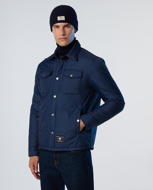 Imagem 0 de Sobrecamisa em Ripstop Reciclado Mate, com Isolamento Térmico e Fecho de Botões de Pressão.