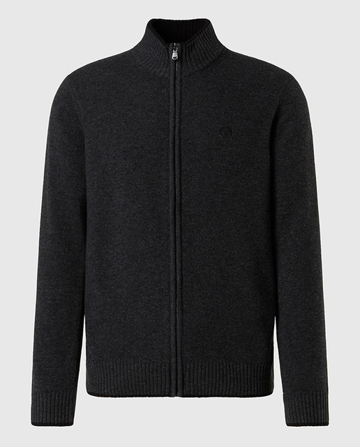 Imagen 0 de Jersey con cremallera en cashmere reciclado, detalles en contraste y logo bordado.