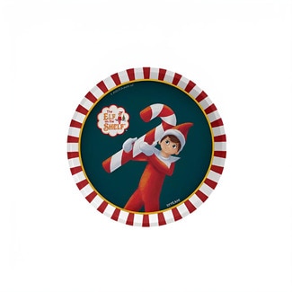 plato cartón llano Naavidad redondo postre The Elf On Ther Shelf 17 cm paquete 6 unidades - Oh Yeah! Party