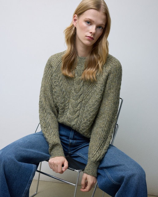 Imagen 0 de Jersey de mujer de manga larga con ochos de lurex