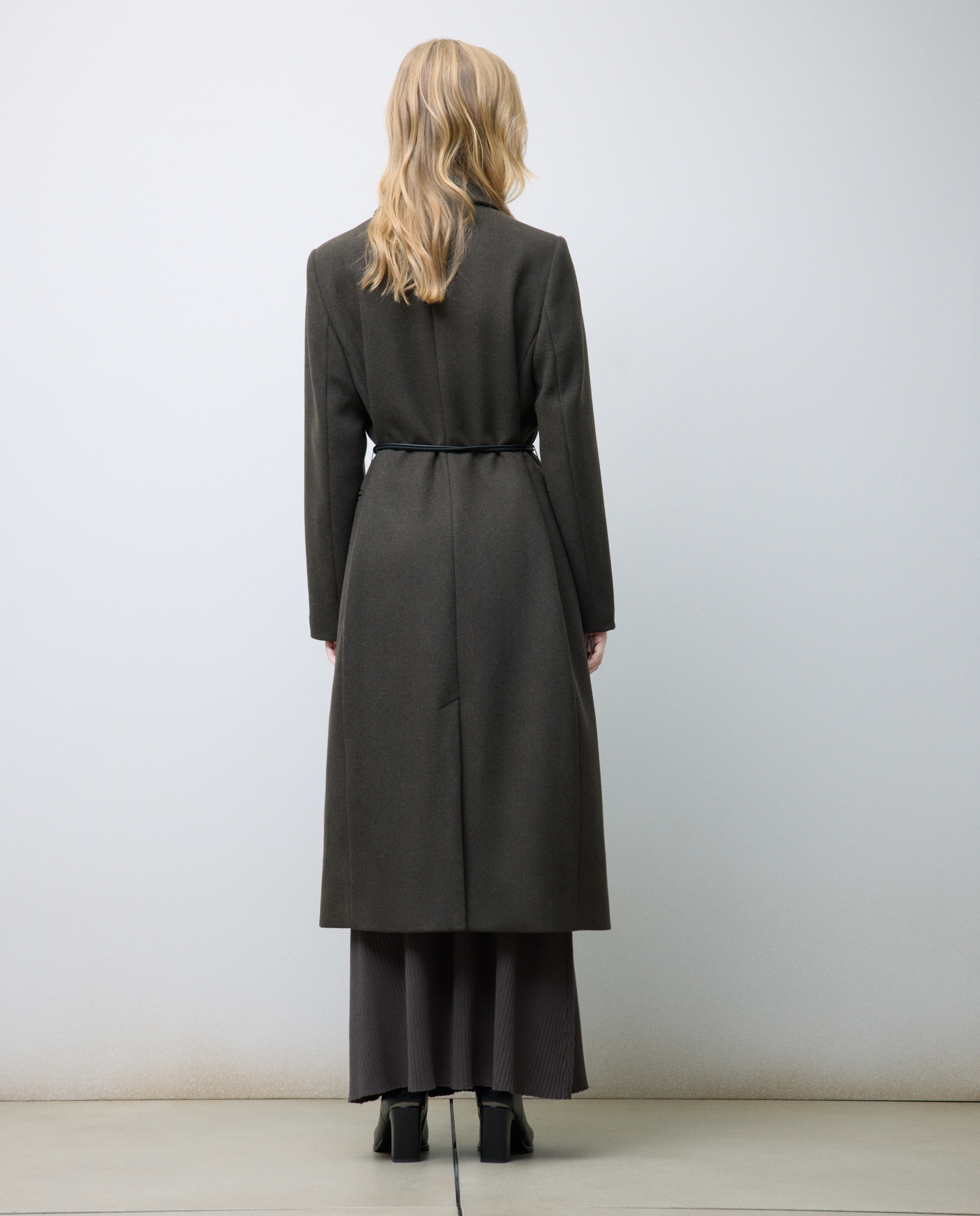 Sobretudo com Aba de Lã e Cinto 520 Caqui-5