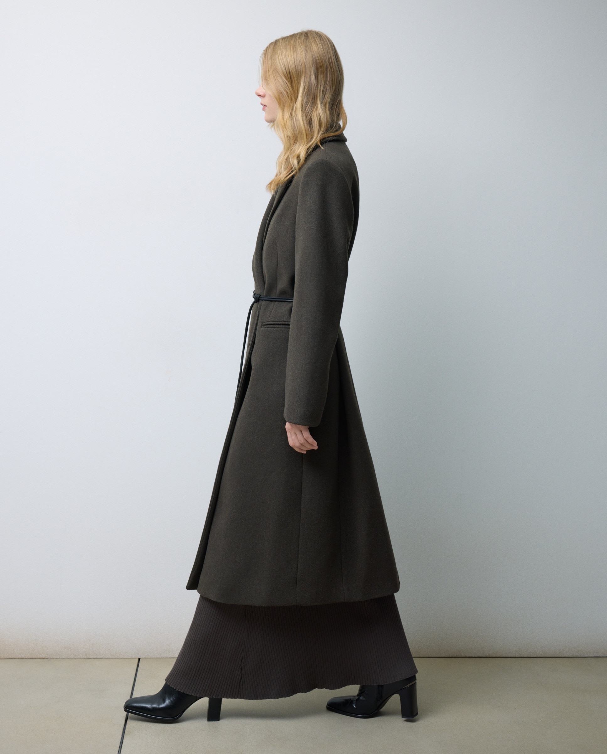 Sobretudo com Aba de Lã e Cinto 520 Caqui-3