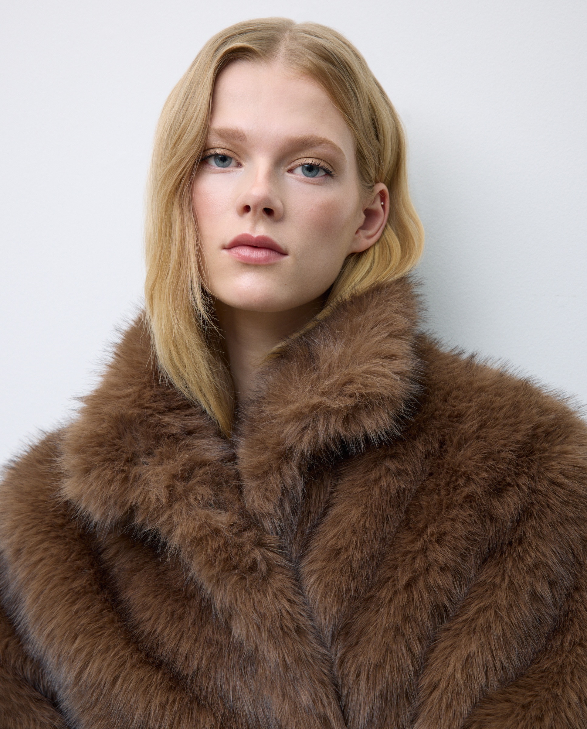 Casaco de Pelo com Gola Bebé Vison-1