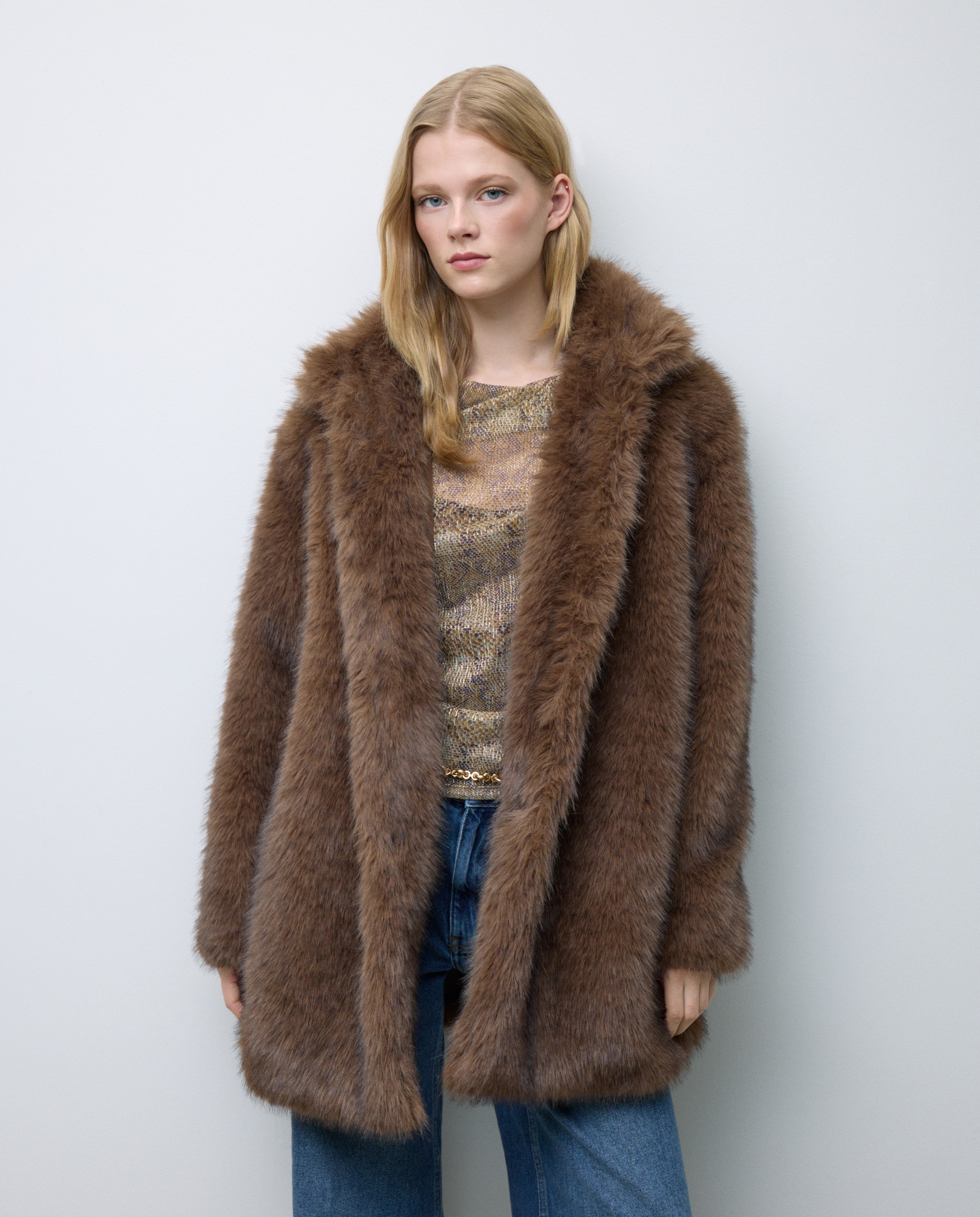 Casaco de Pelo com Gola Bebé Vison-2