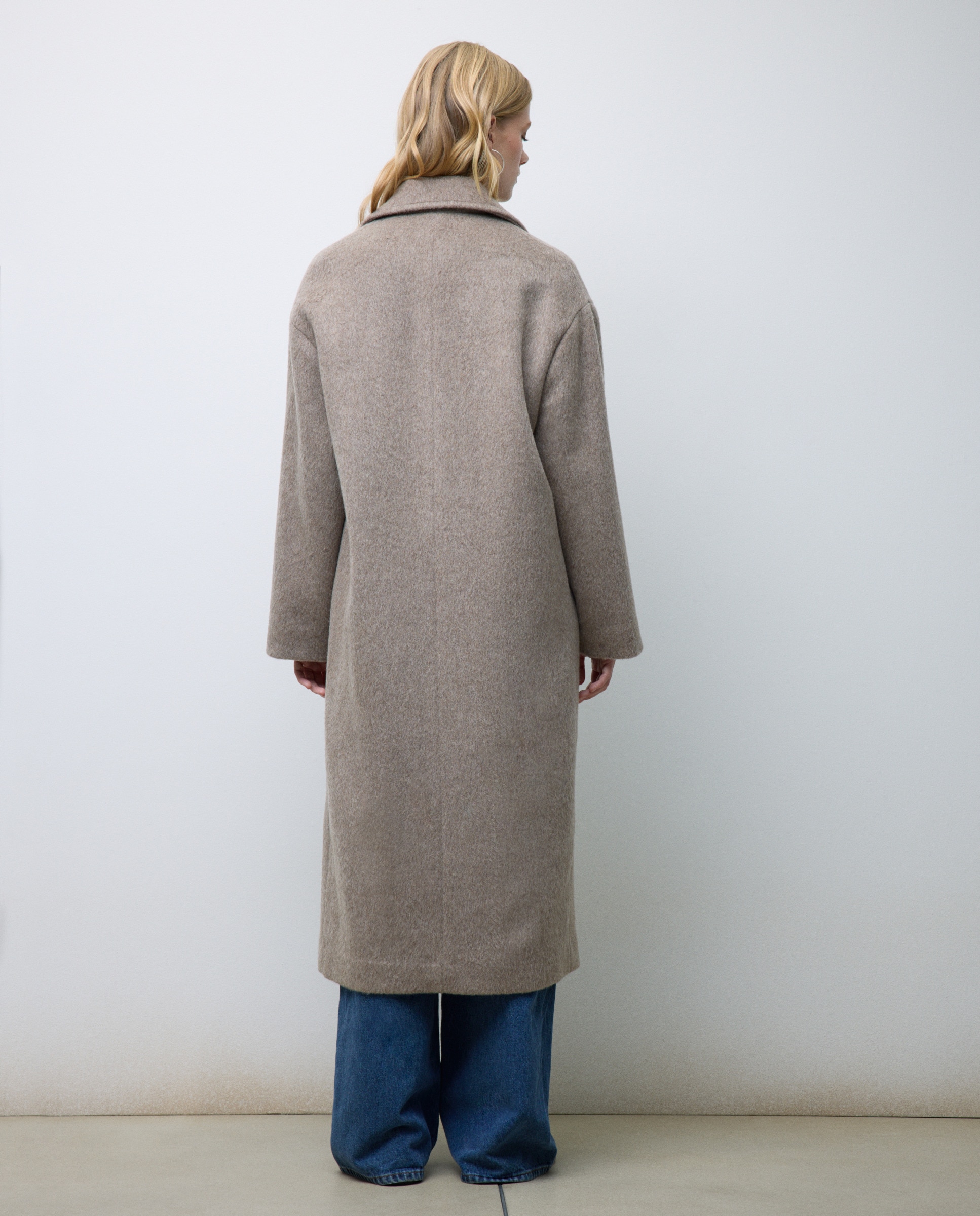 Sobretudo Comprido Liso Vison Claro-3