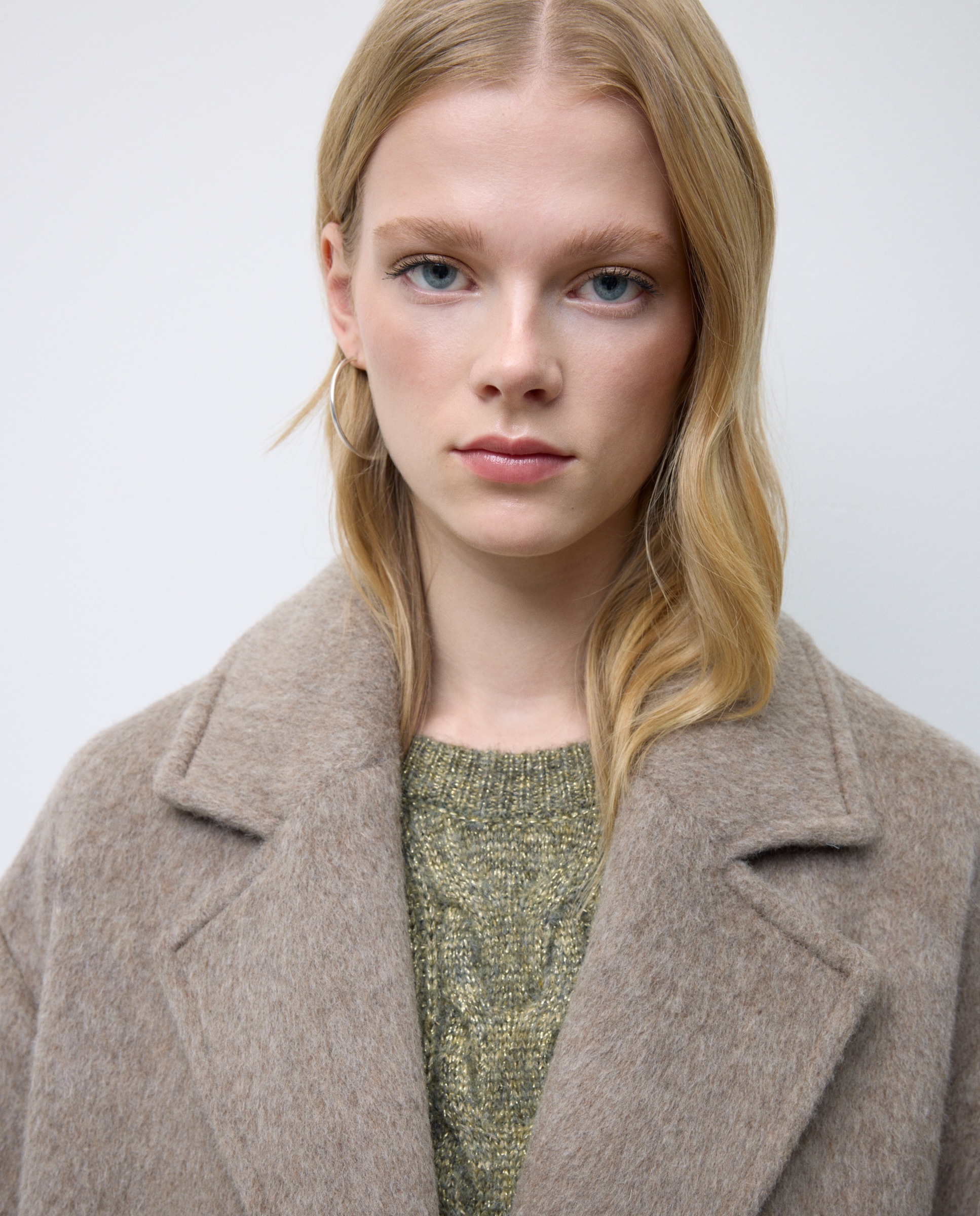 Sobretudo Comprido Liso Vison Claro-2