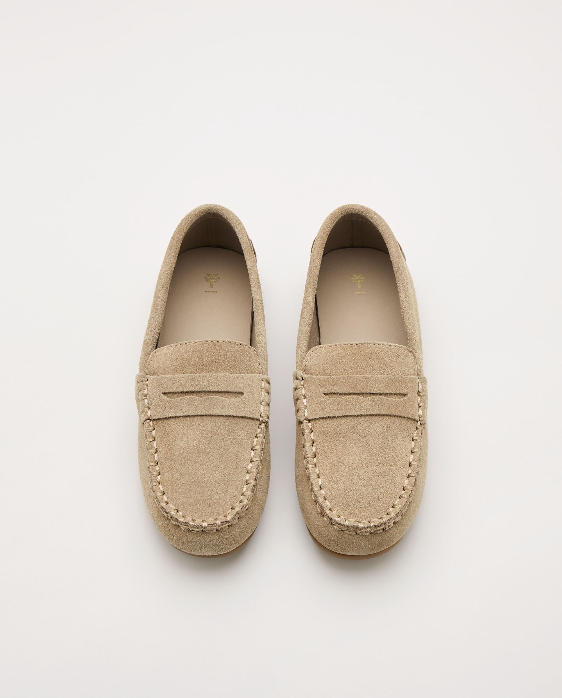 Mocassins de Croute com Travessão Bege-4