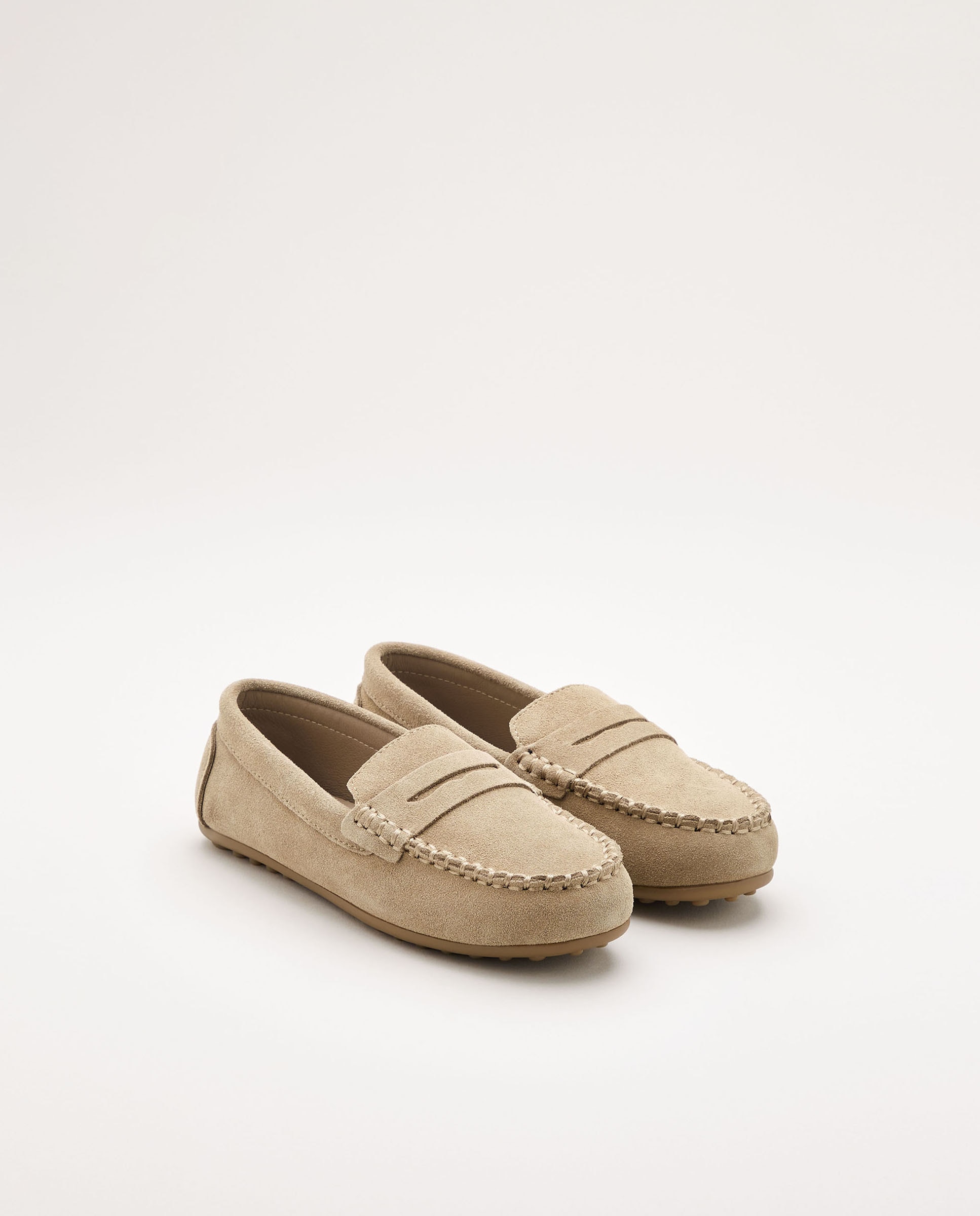 Mocassins de Croute com Travessão Bege-2