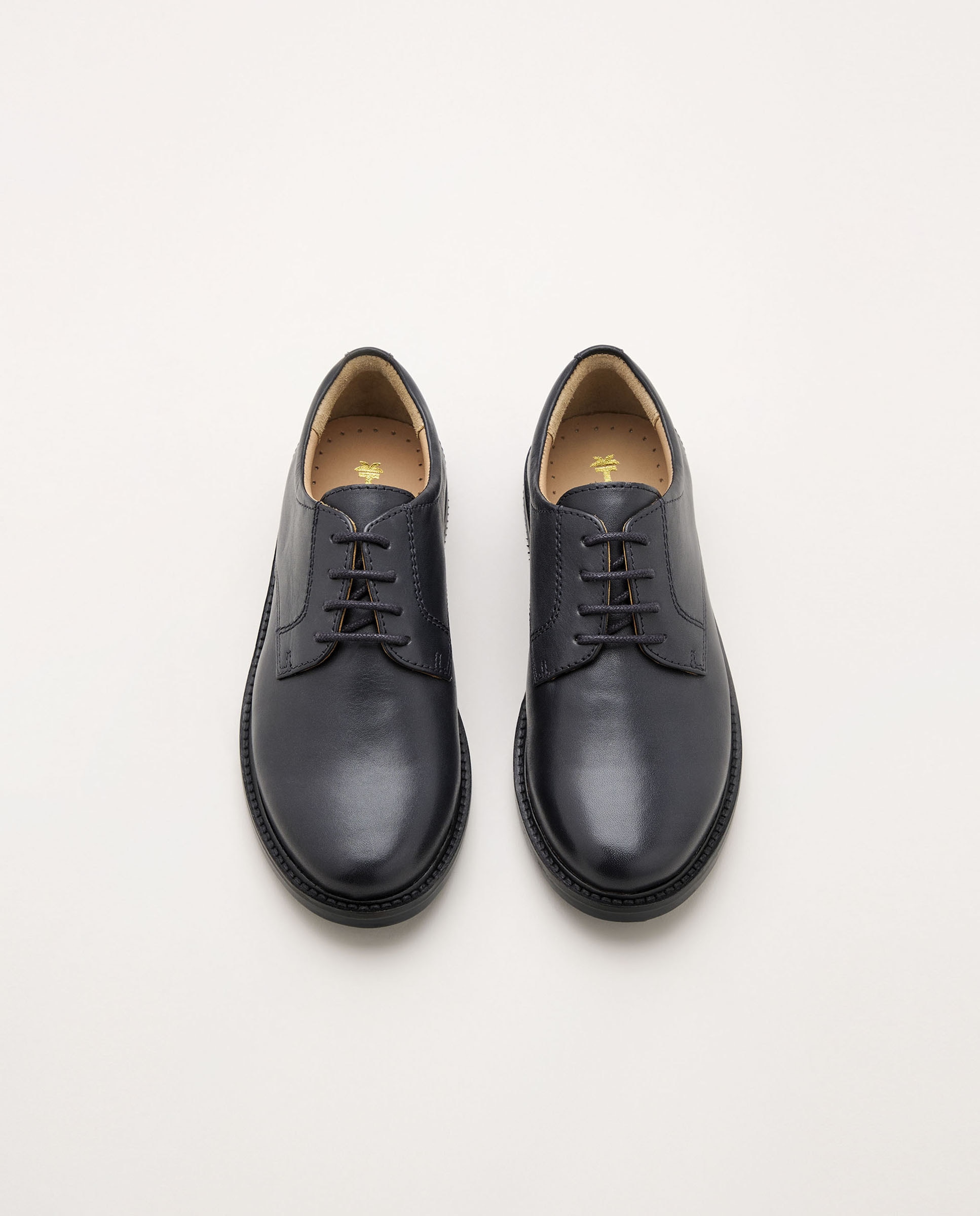 Sapatos em Pele com Atacadores Azul-marinho-4