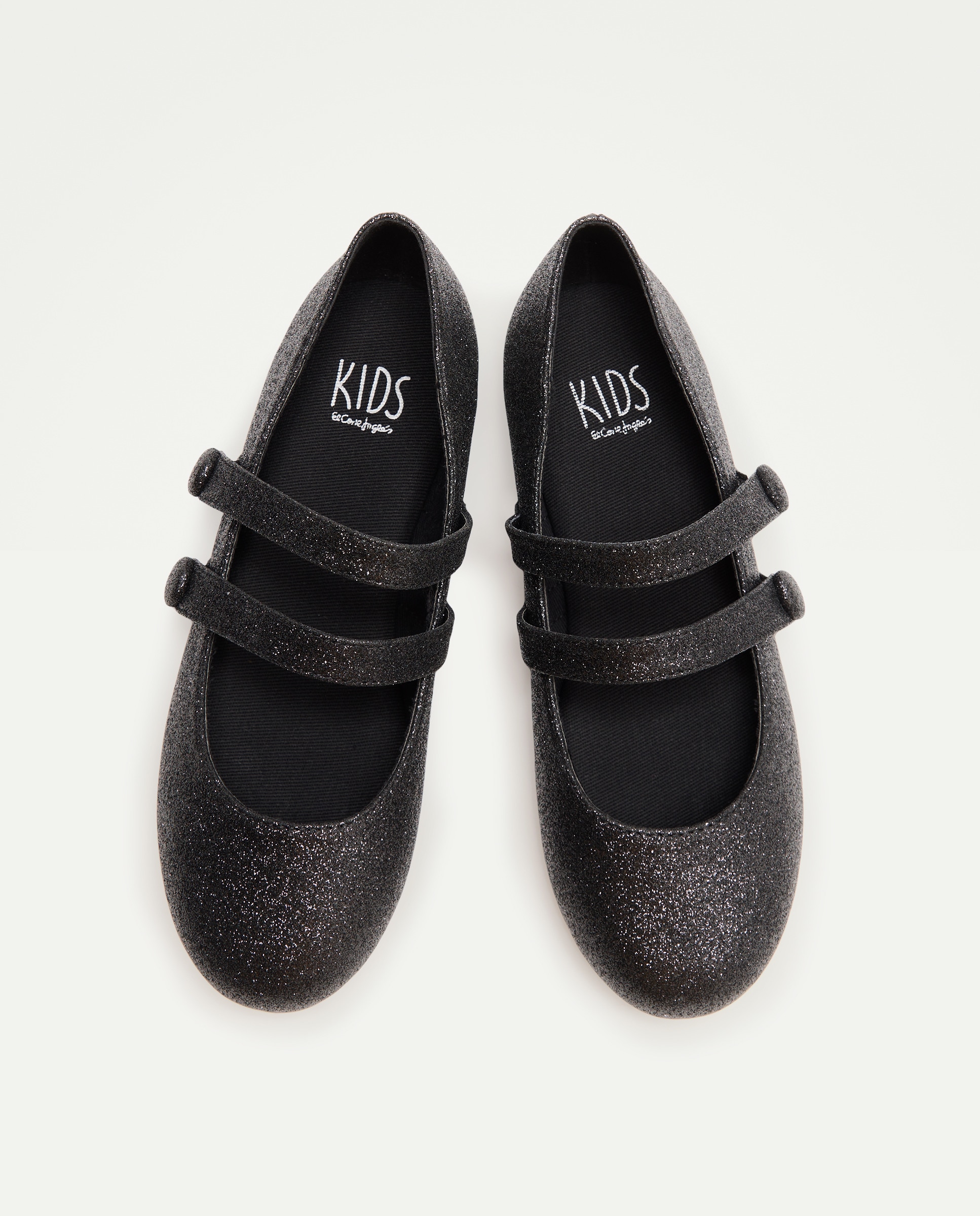 Sabrinas de Glitter com Elástico Duplo e Biqueira Redonda Preto-4