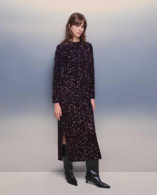 Imagem 0 de Saia midi de lantejoulas