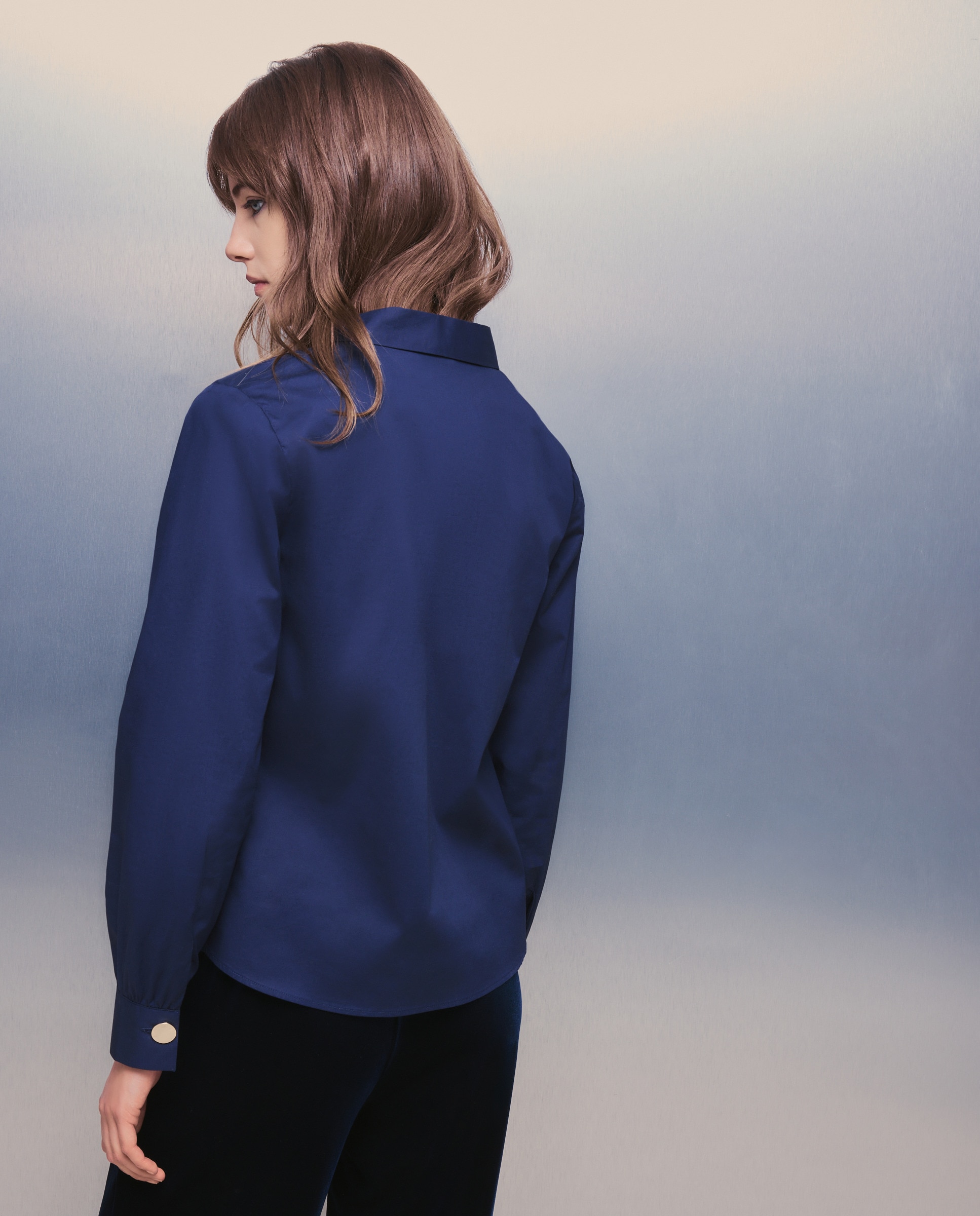 Camisa de Algodão Estampada Marinho-4