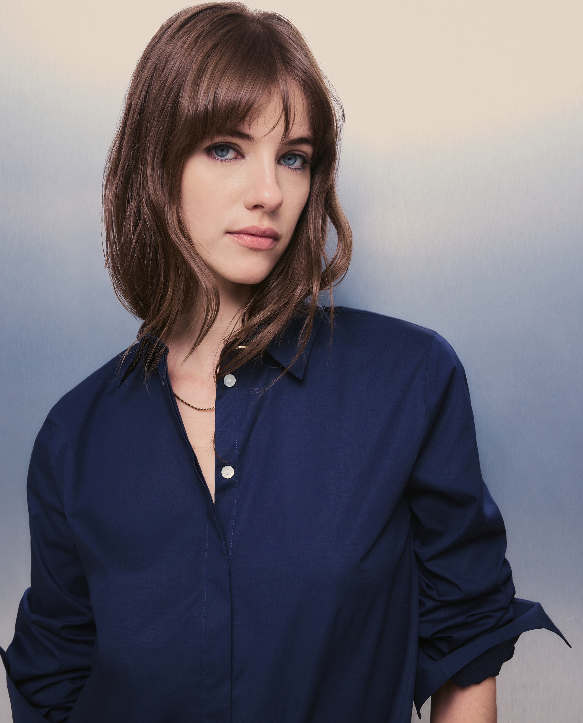 Camisa de Algodão Estampada Marinho-1