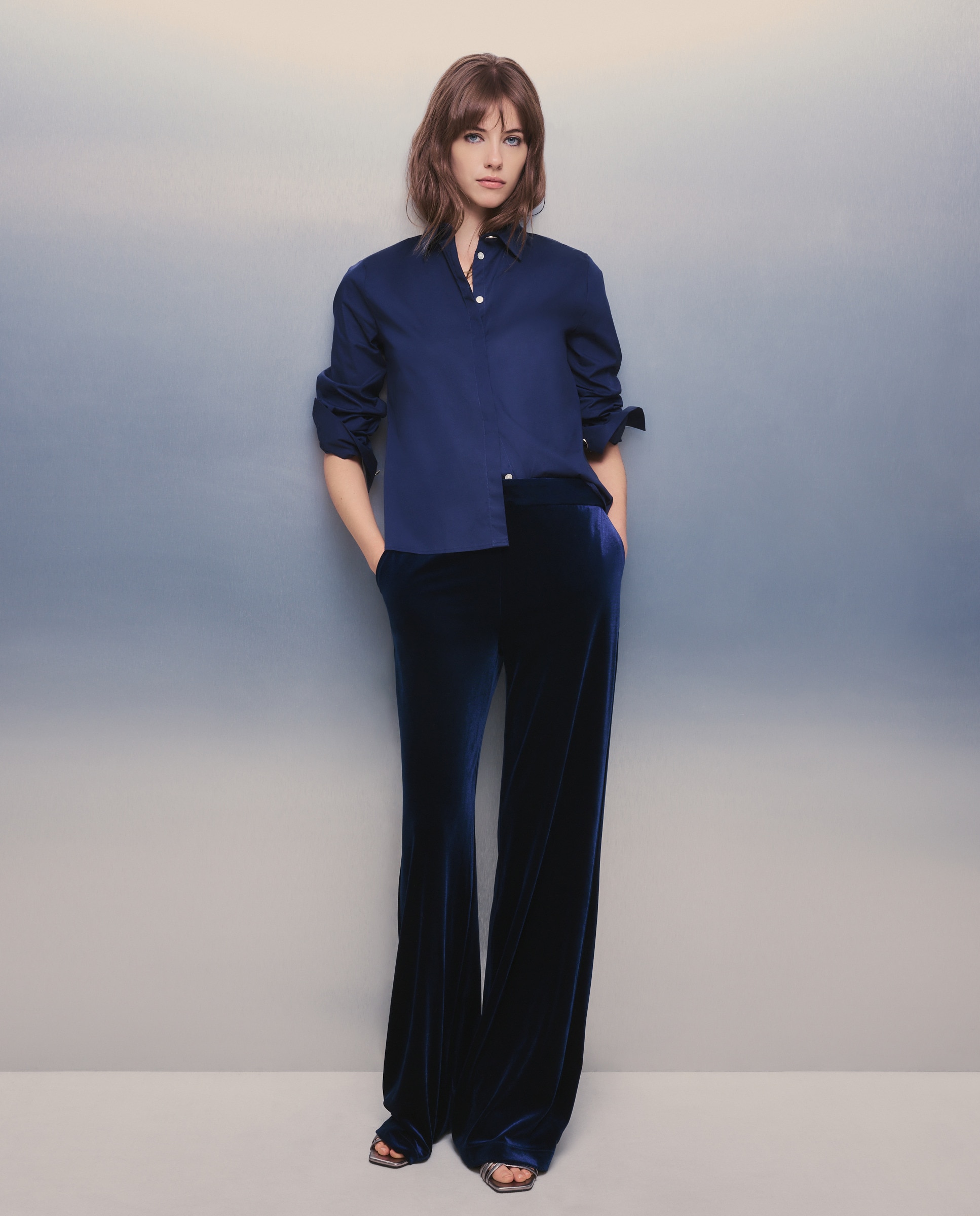 Camisa de Algodão Estampada Marinho-3