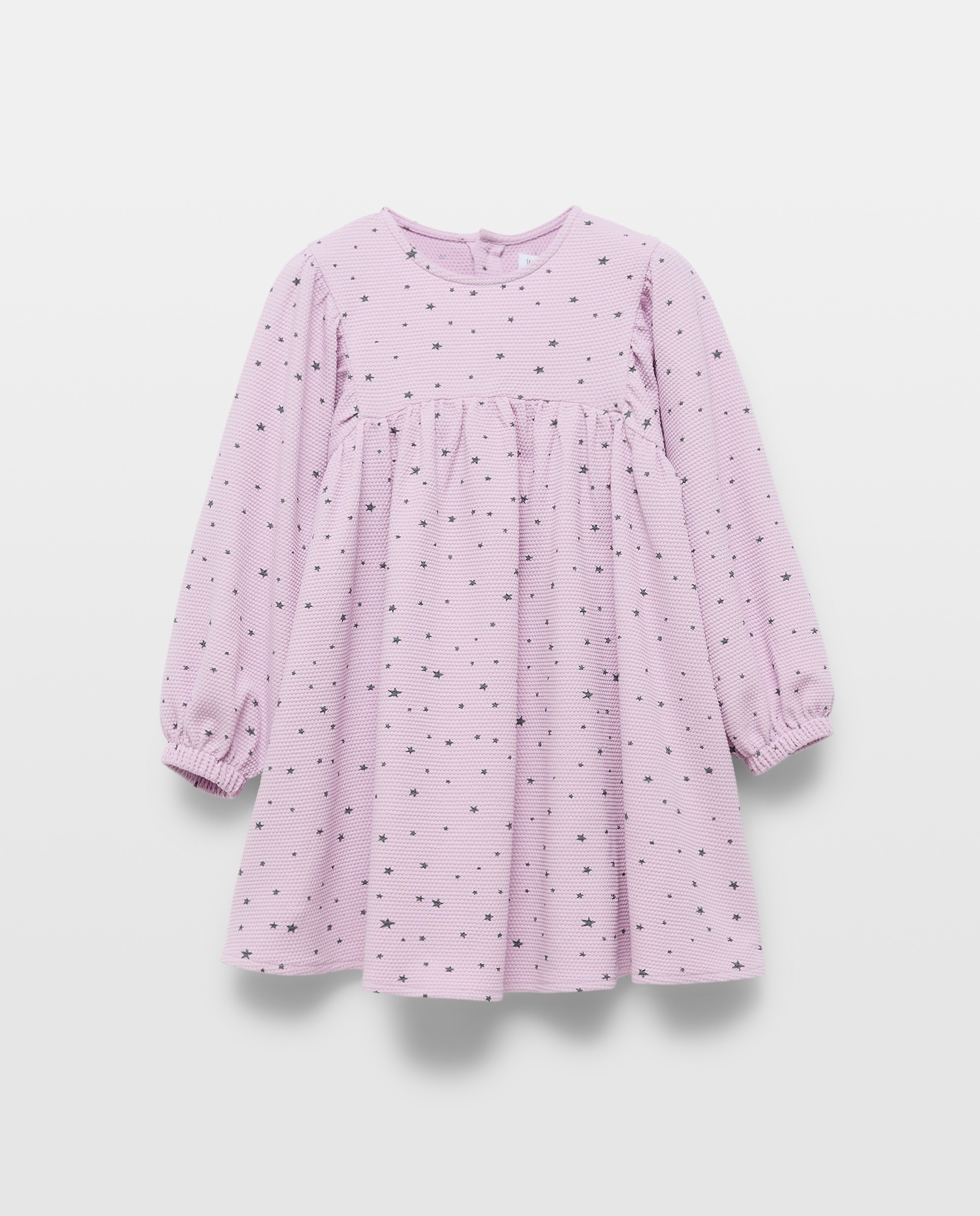 Vestido Gofrado com Manga Comprida e Estampado com Elásticos no Peito Kids El Corte Inglés Rosa-4