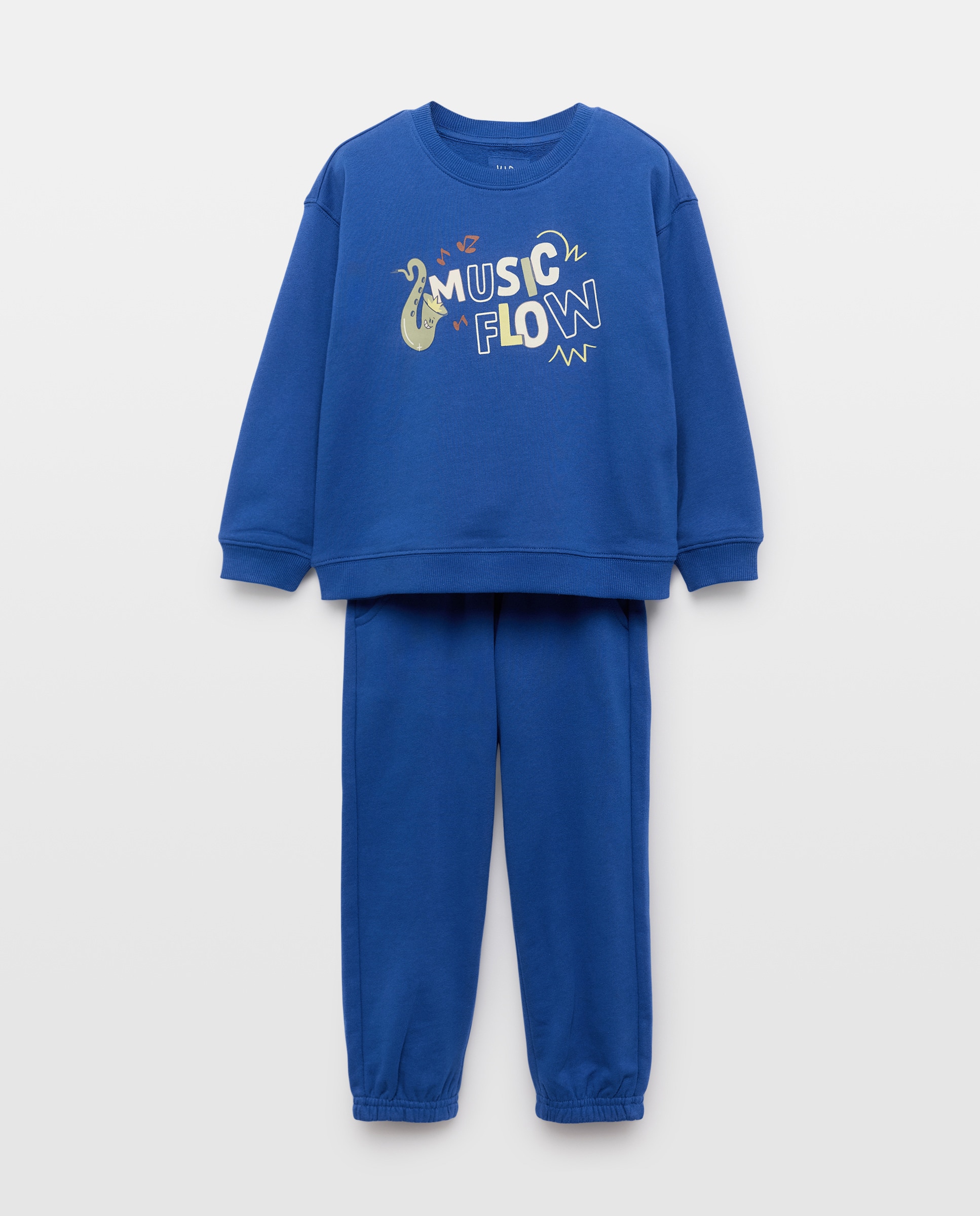 Conjunto de 2 Peças: Sweatshirt Fechada com Estampado Posicional e Calças de Felpa Kids El Corte Inglés Azul-4