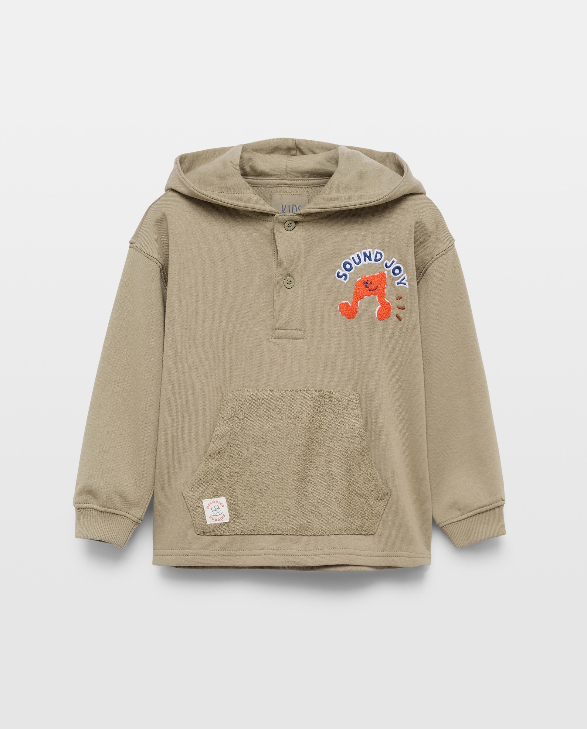 Sweatshirt Fechada com Capuz e Bolso Canguru Verde-4