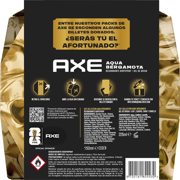 deodorant spray 150ml + aqua bergamot shower gel 225ml case