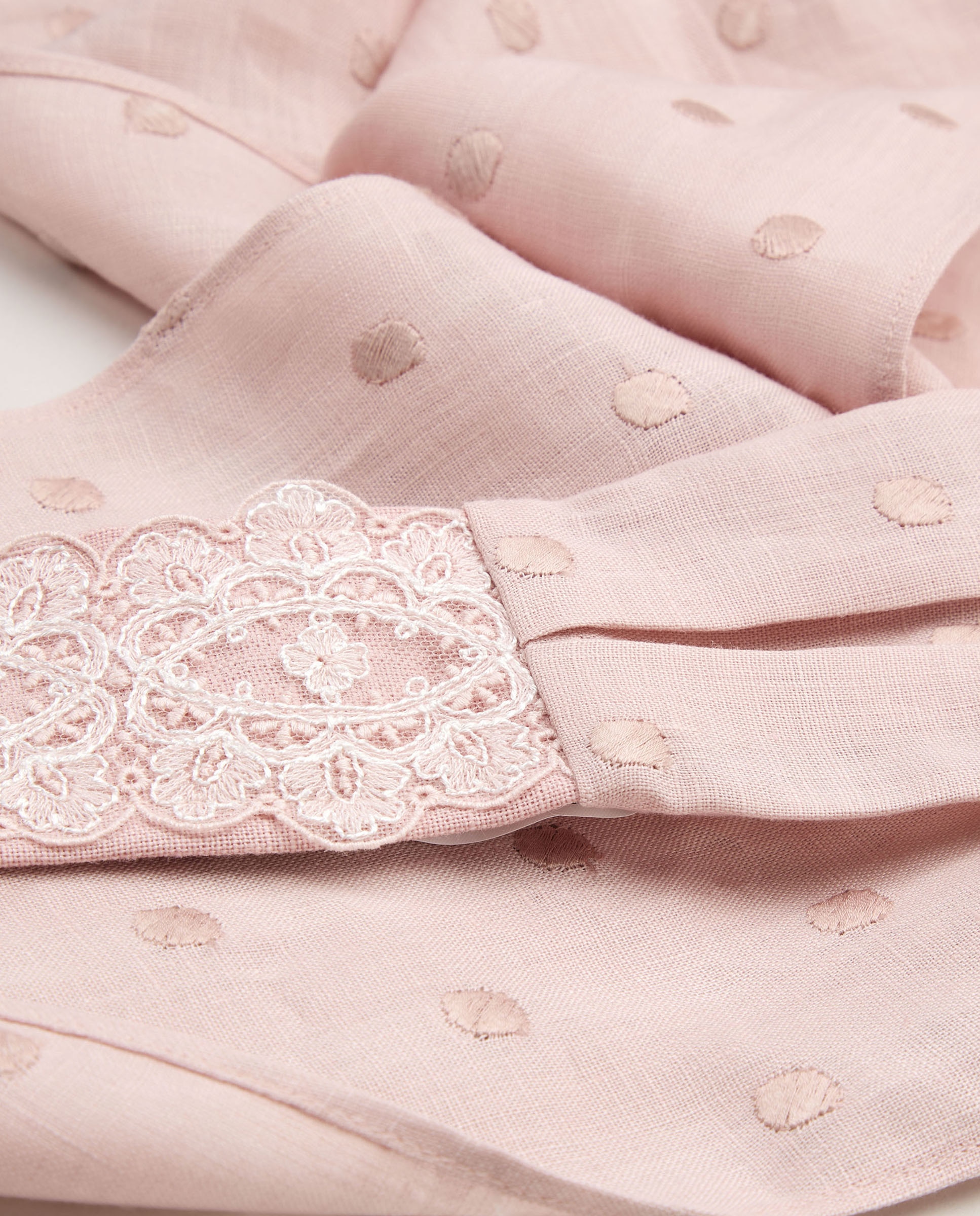 Faixa de Linho e Renda 220 Rosa Pálido-2