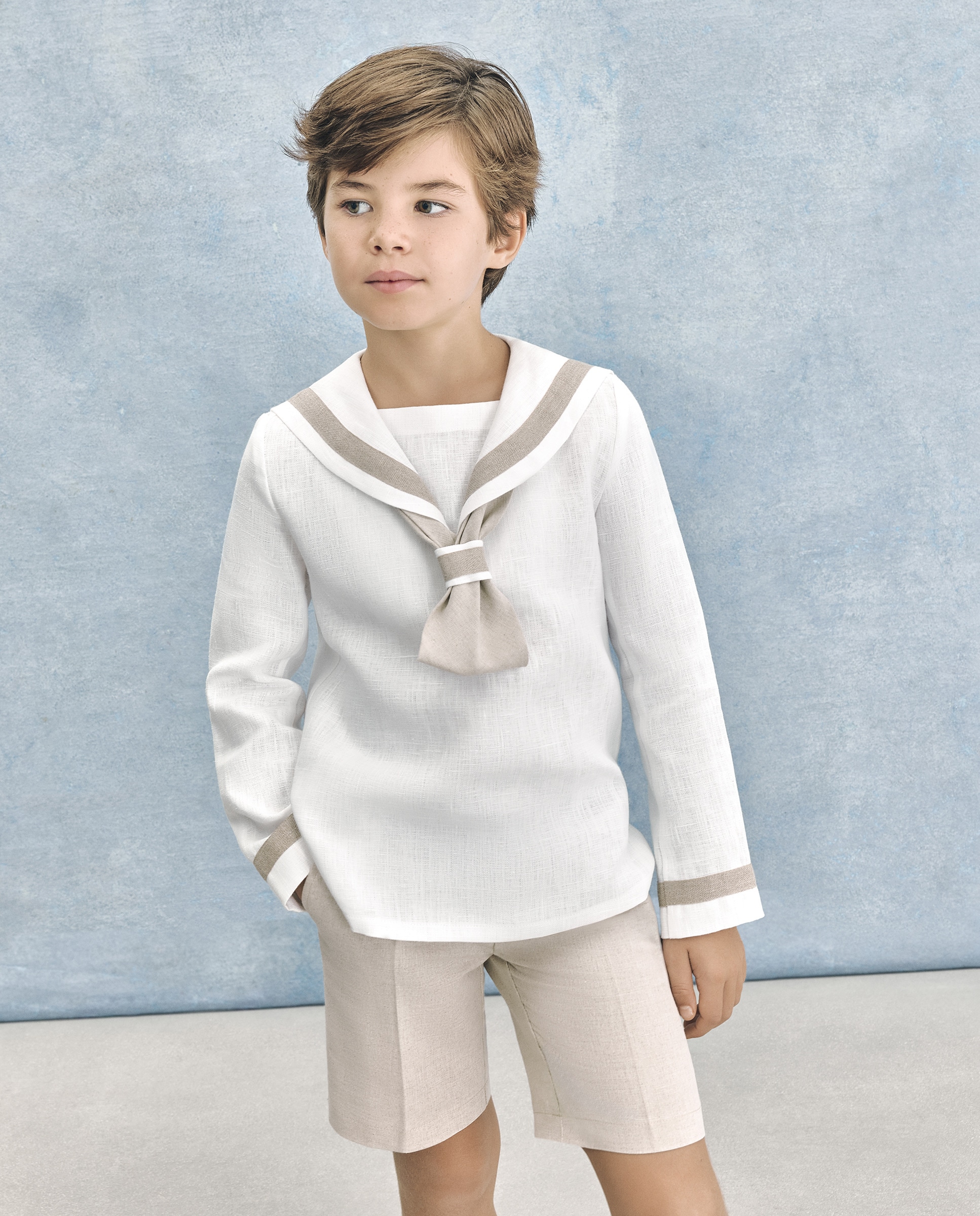 Fato Tipo Marinheiro com Bermudas Ciro Natural-2