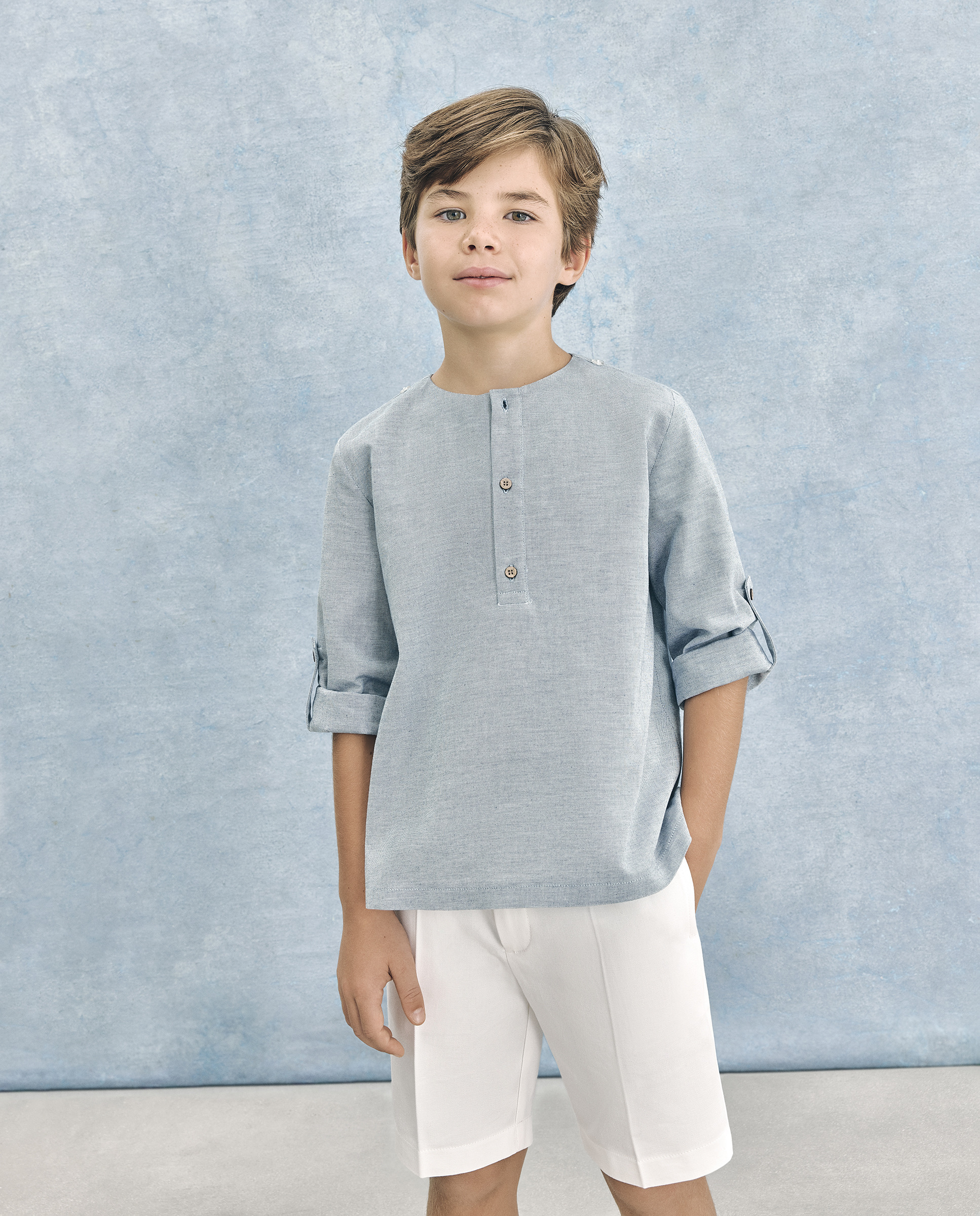 Fato Tipo Marinheiro com Bermudas Fénix 410 Azul Claro-4