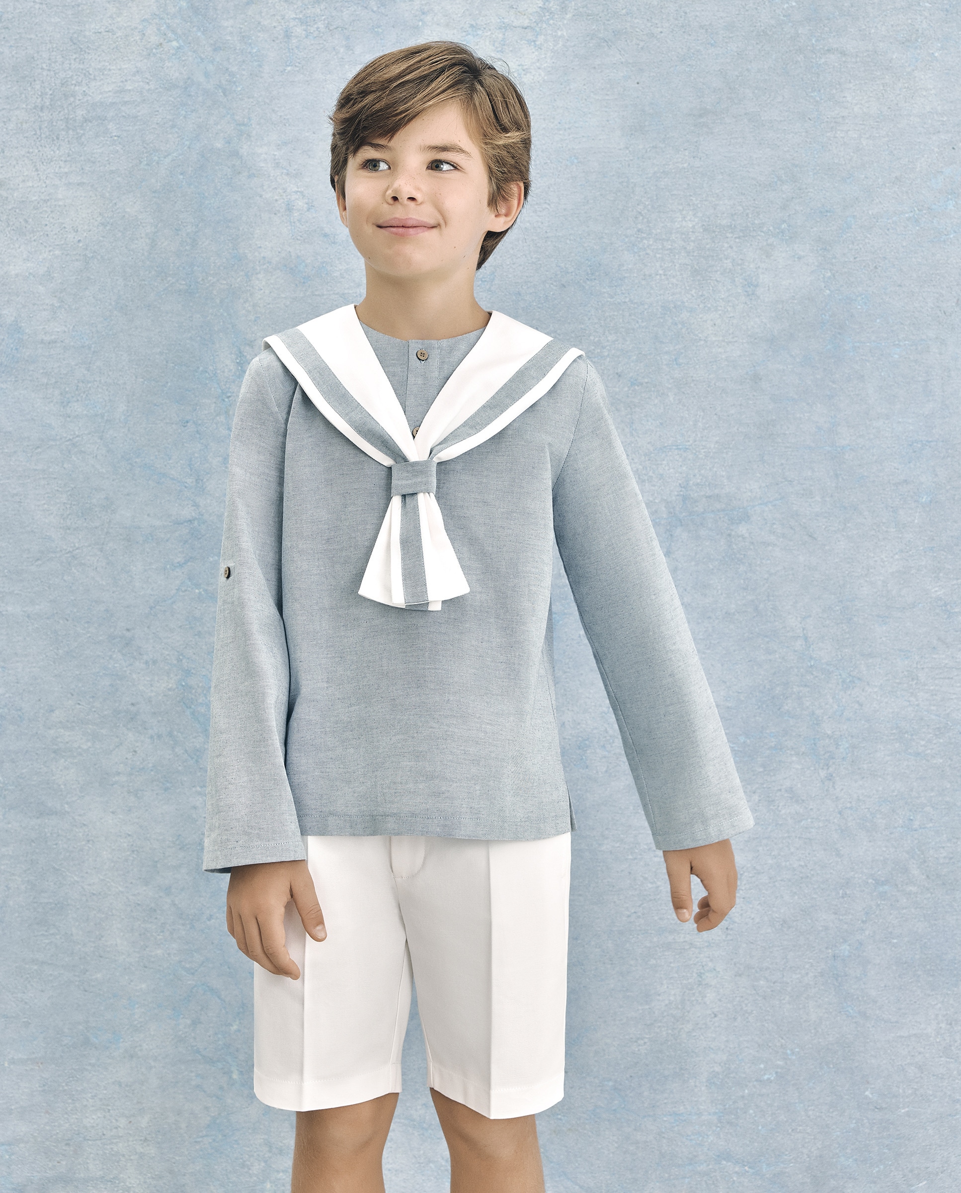 Fato Tipo Marinheiro com Bermudas Fénix 410 Azul Claro-3