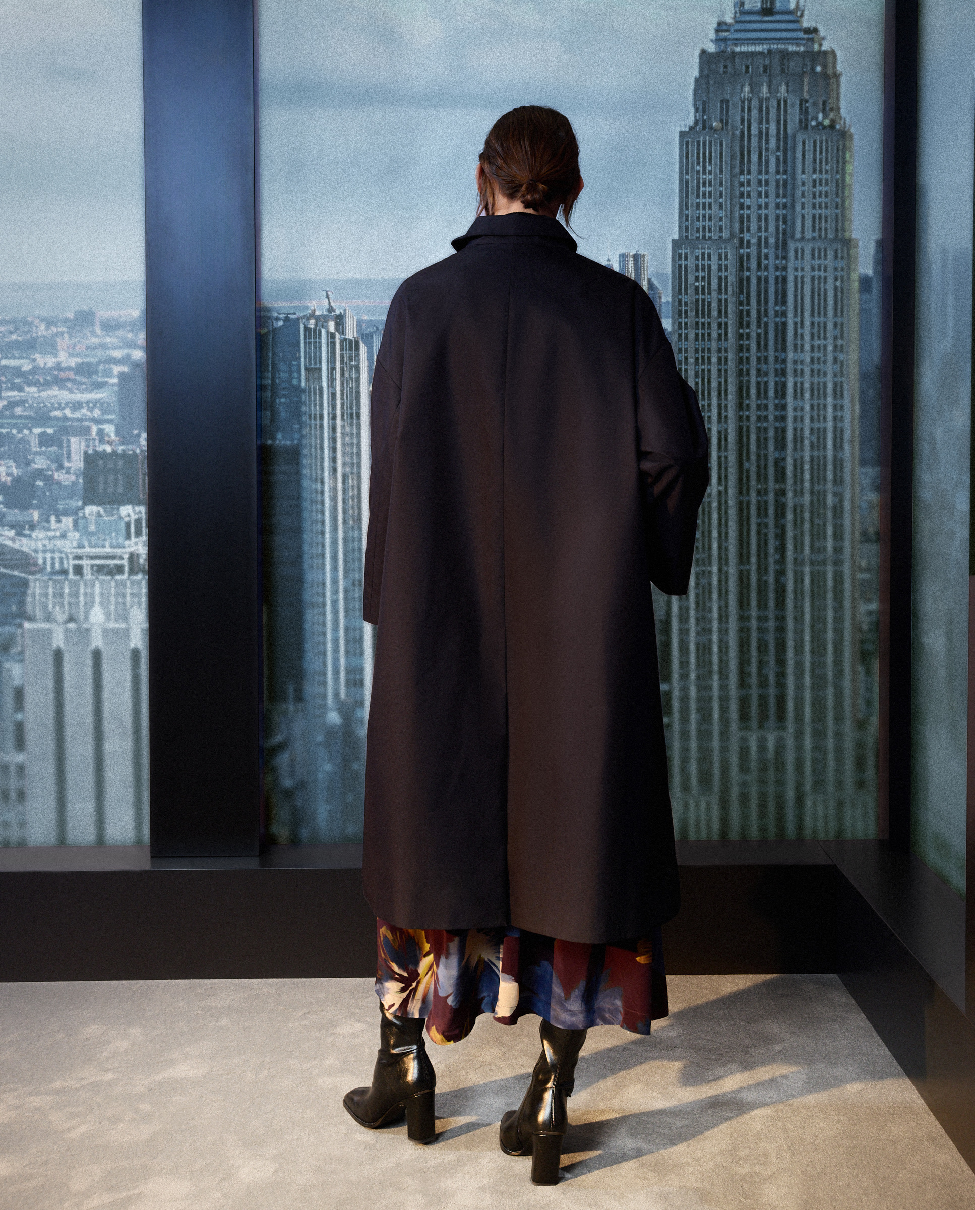 Gabardine Comprida Lisa Azul-marinho-3