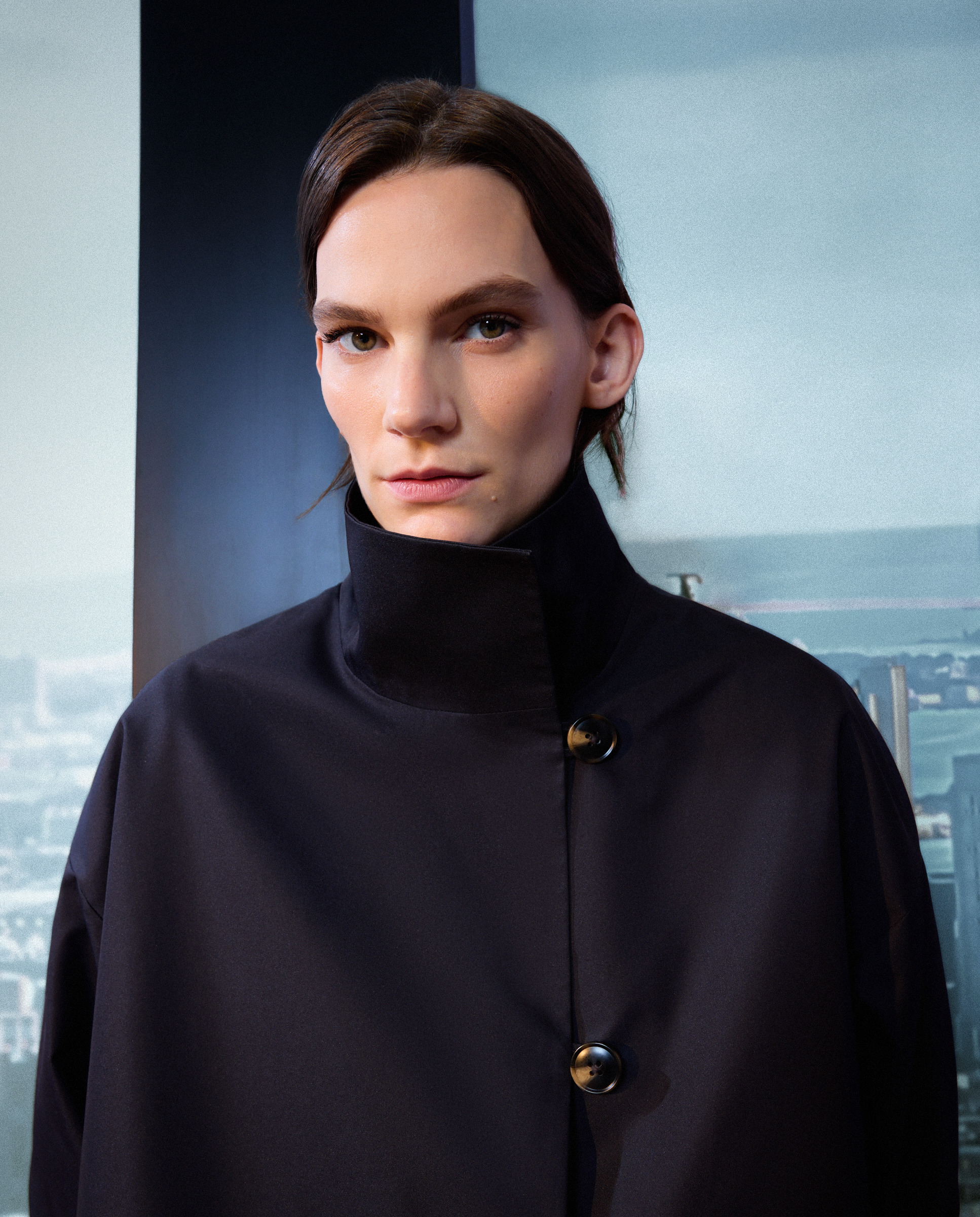 Gabardine Comprida Lisa Azul-marinho-4