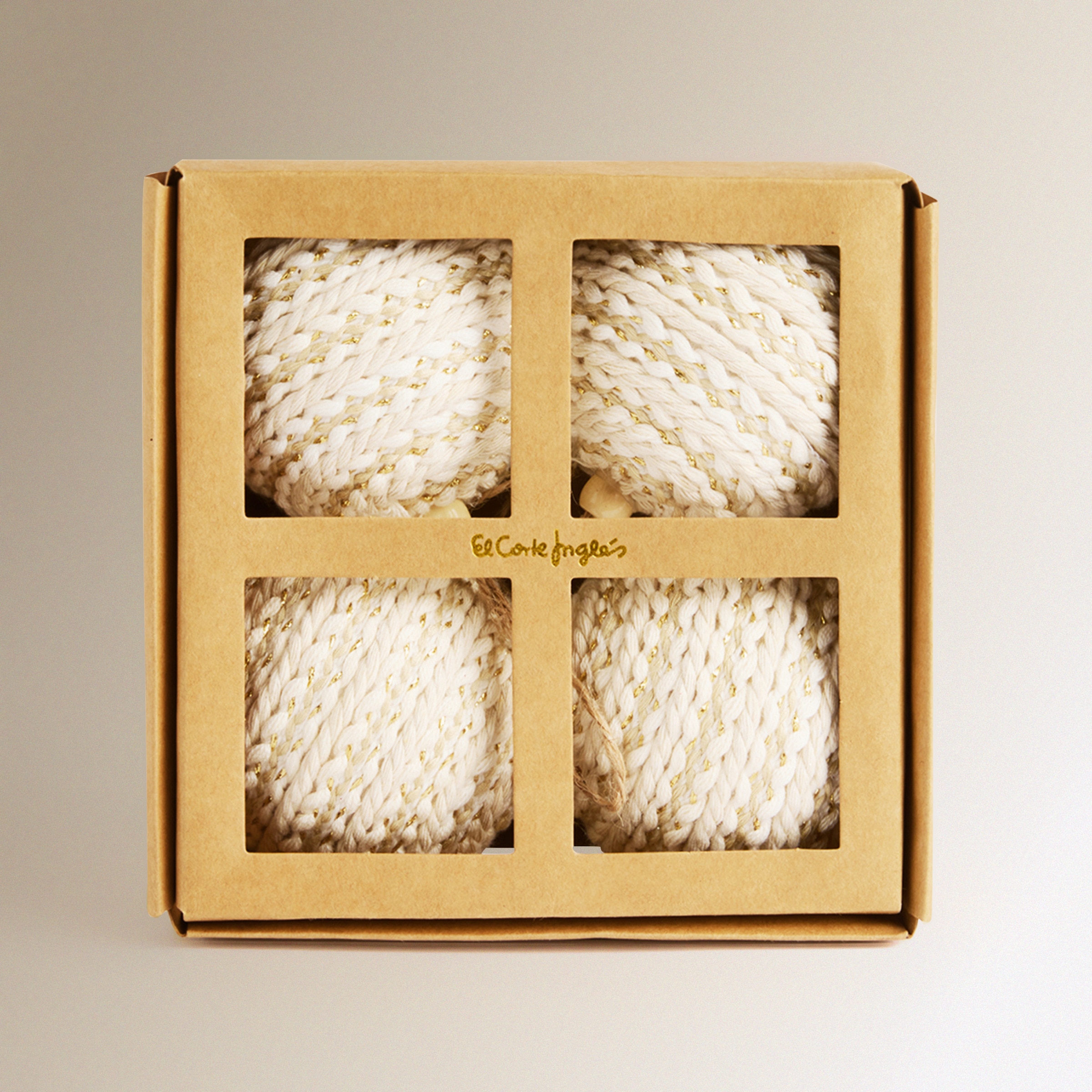 Conjunto de 4 Bolas com Cordas Branco-3