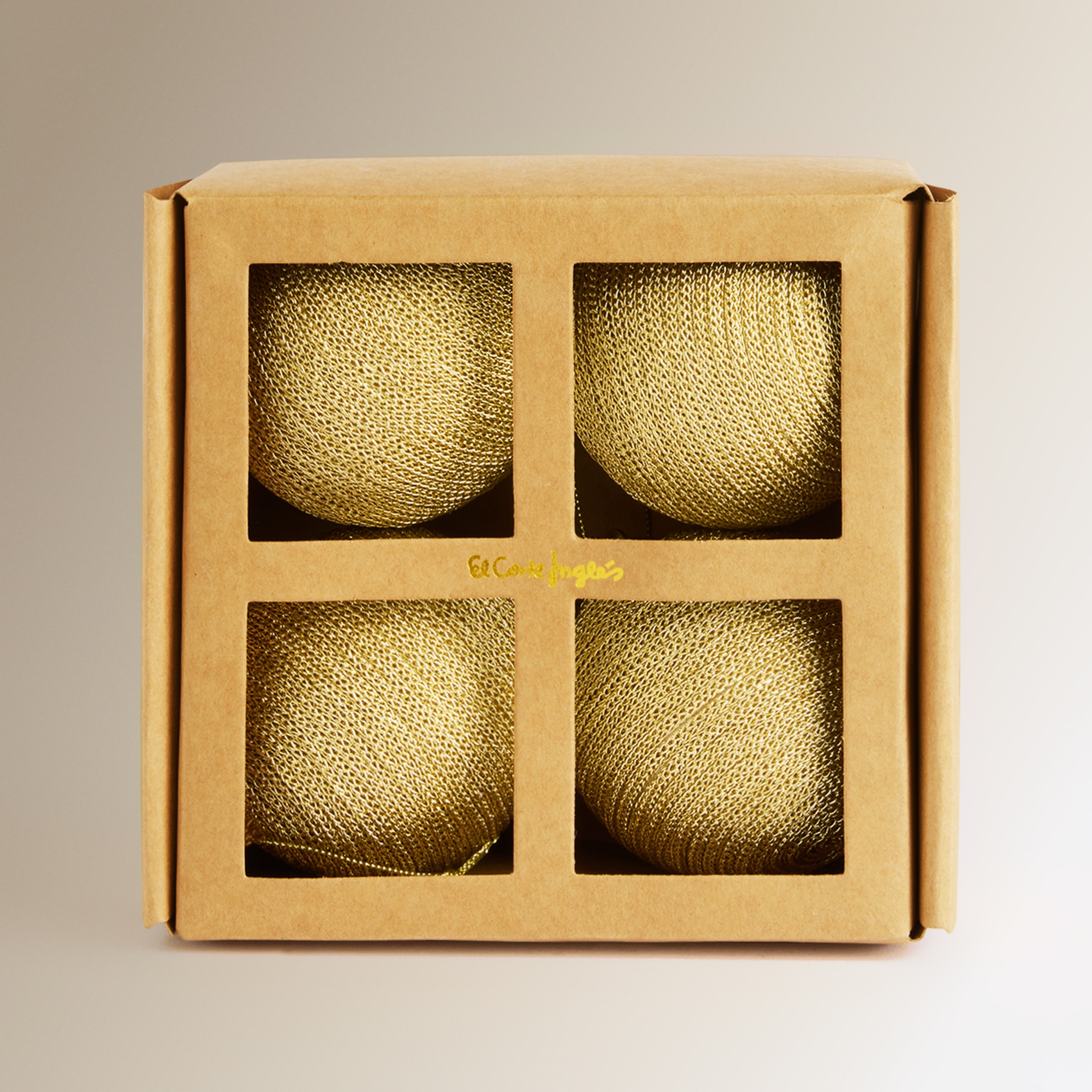 Conjunto de 4 Bolas com Corrente Ouro-3