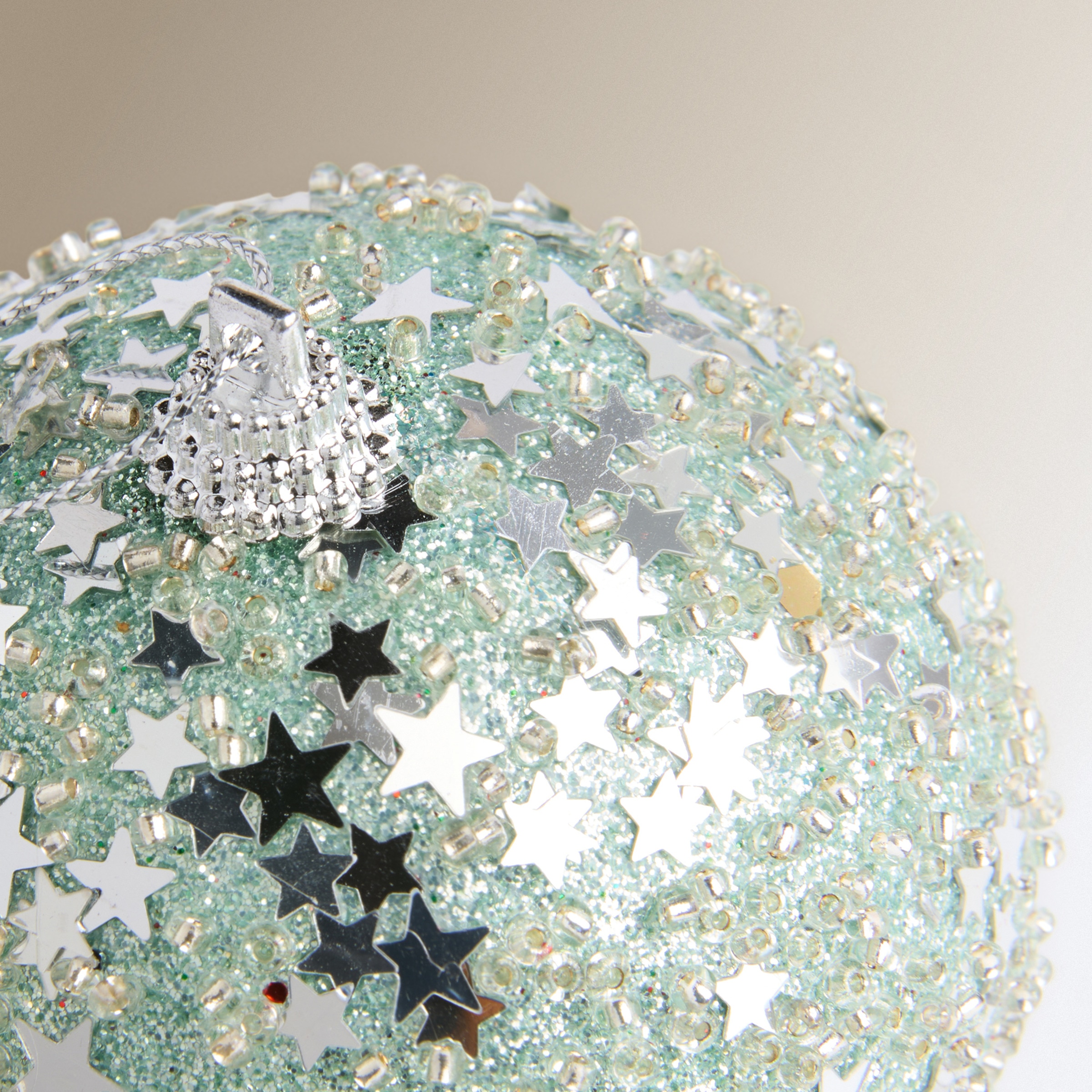 Set de 4 bolas Estrellitas Glitter Navidad Multicolor-4