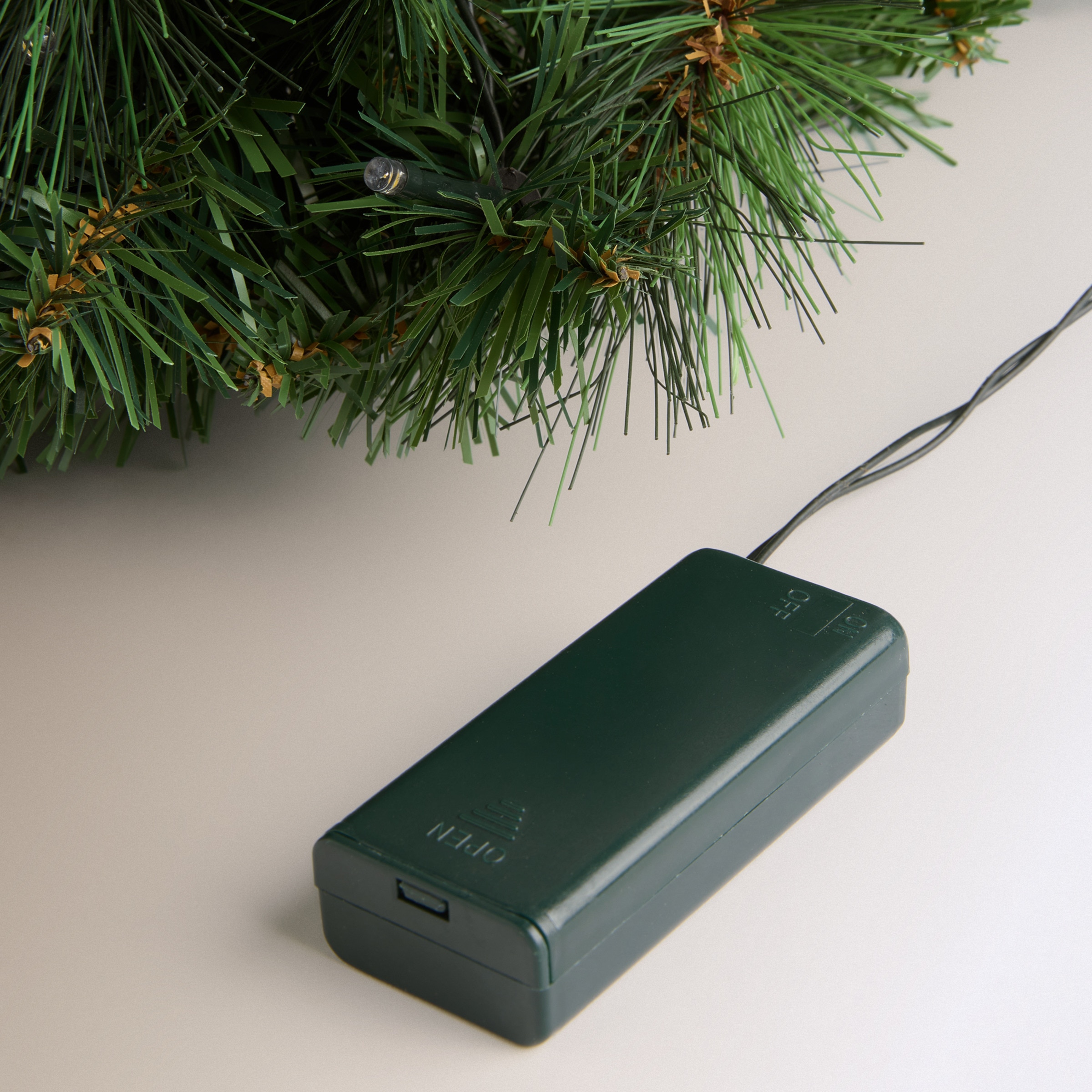 Coroa Pinha com Luz Natal Verde-4